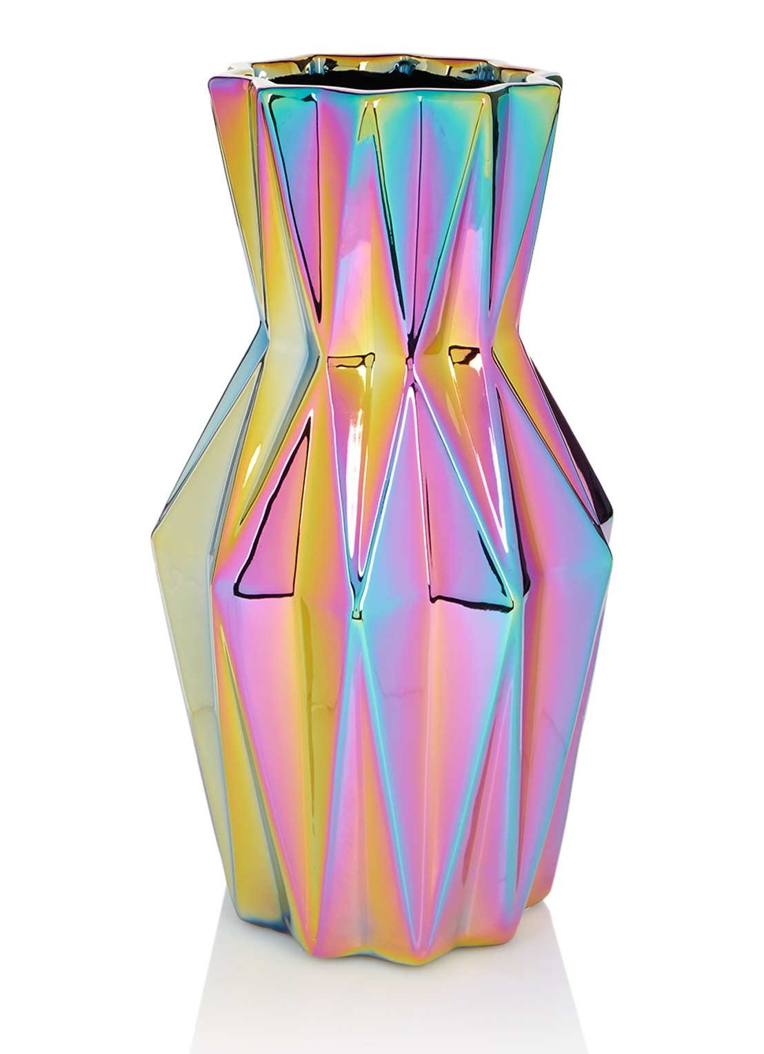 POLSPOTTEN Oily Folds vaas 32 cm - voorkant multicolor