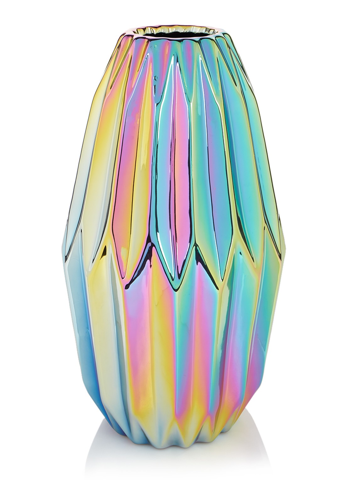 POLSPOTTEN Oily Folds vaas 34 cm - voorkant 2 multicolor