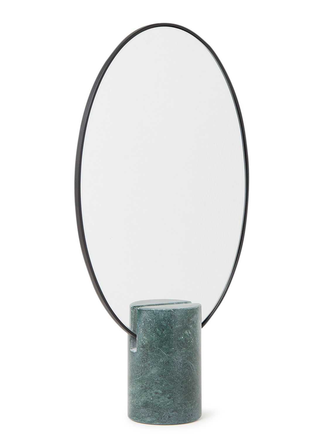 POLSPOTTEN Oval marble green tafelspiegel 29 x 20 cm - voorkant 2 groen