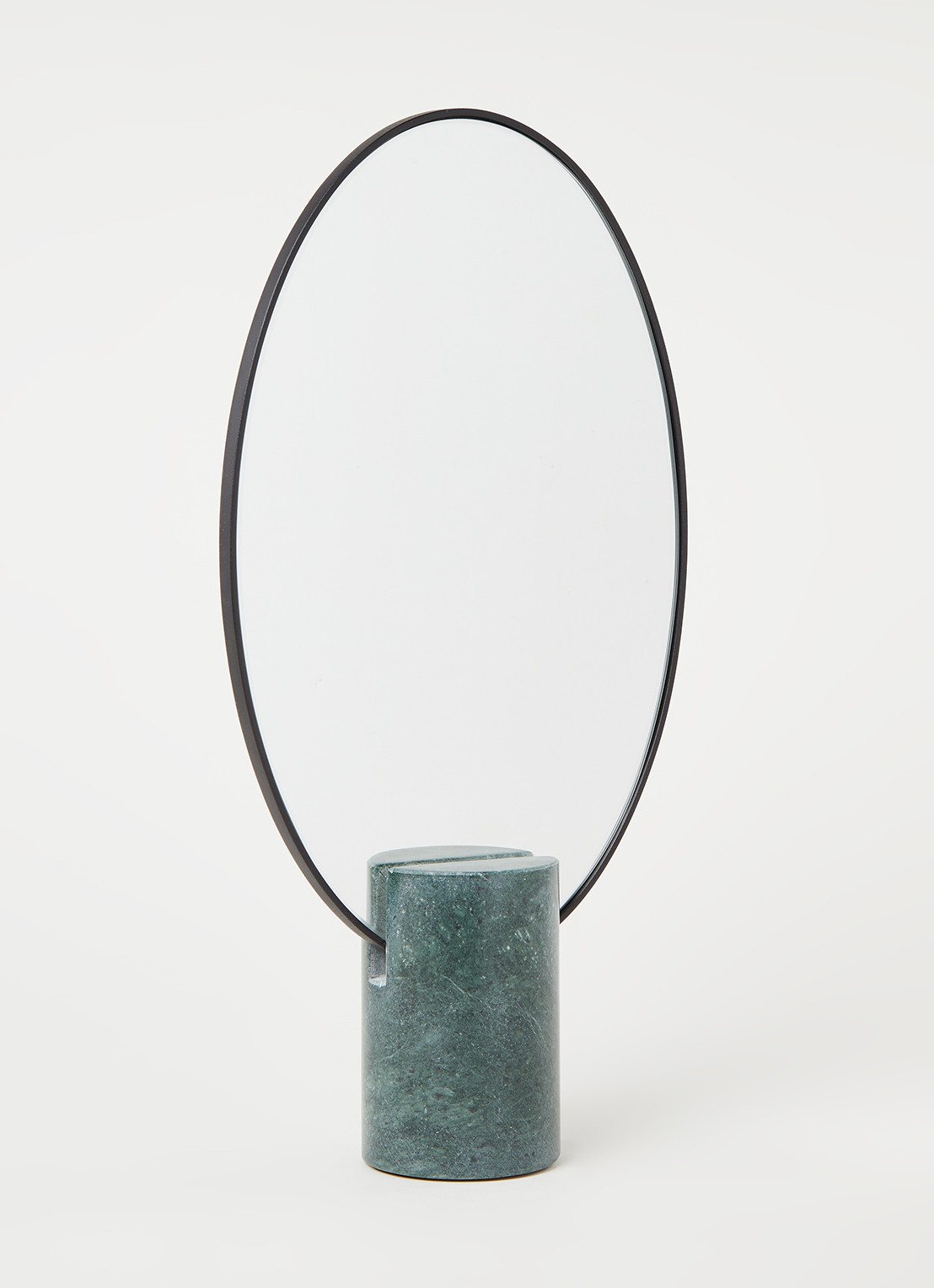 POLSPOTTEN Oval marble green tafelspiegel 29 x 20 cm - voorkant 3 groen