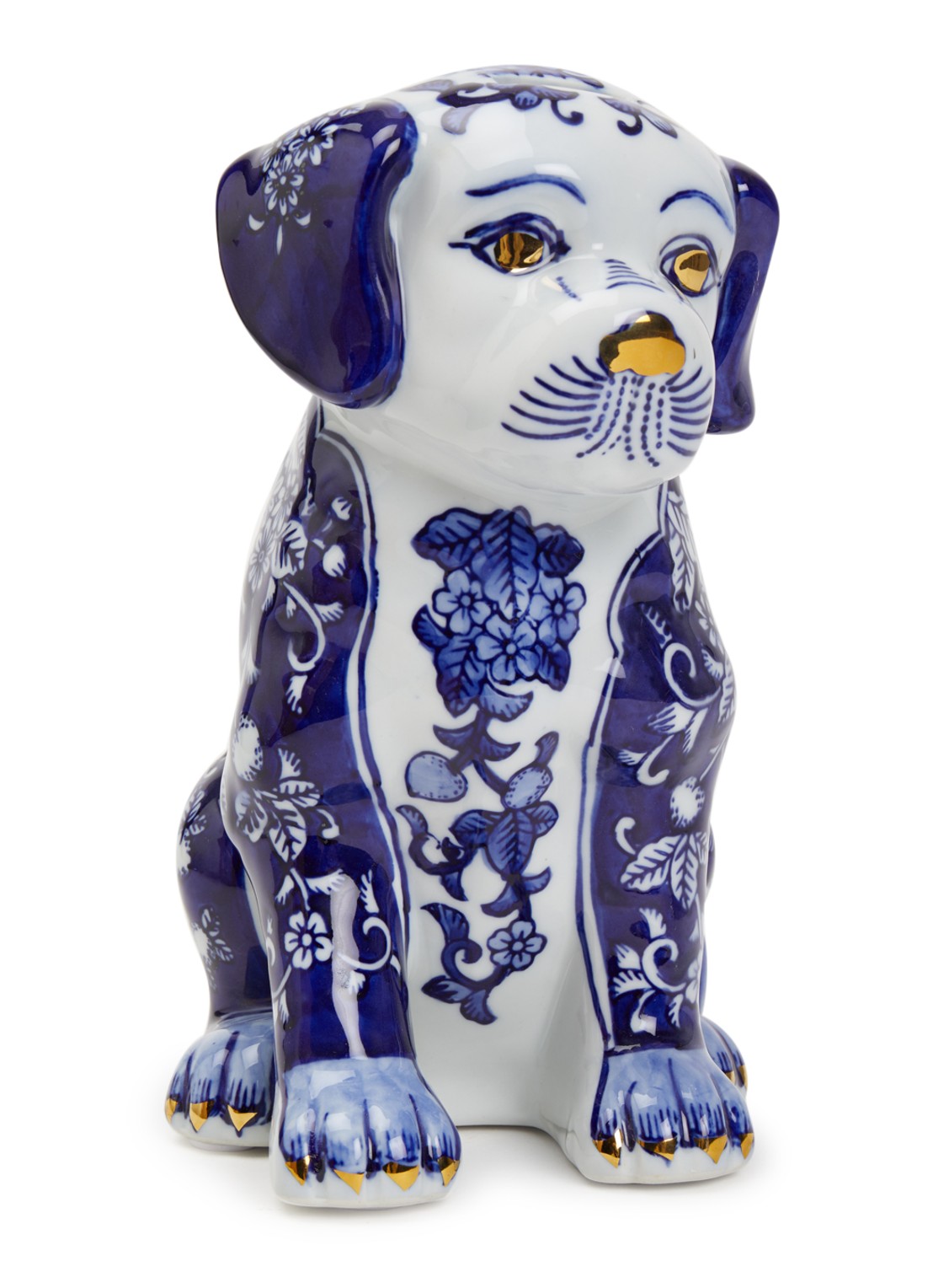 POLSPOTTEN Puppy spaarpot 25 cm - voorkant blauw