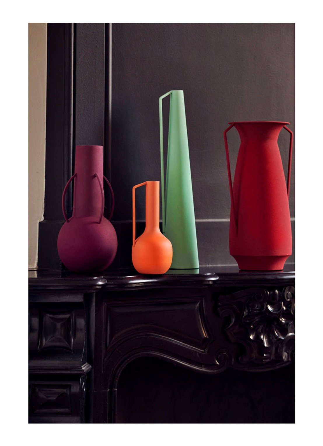 POLSPOTTEN Roman Evening vaas set van 4 - voorkant 2 multicolor