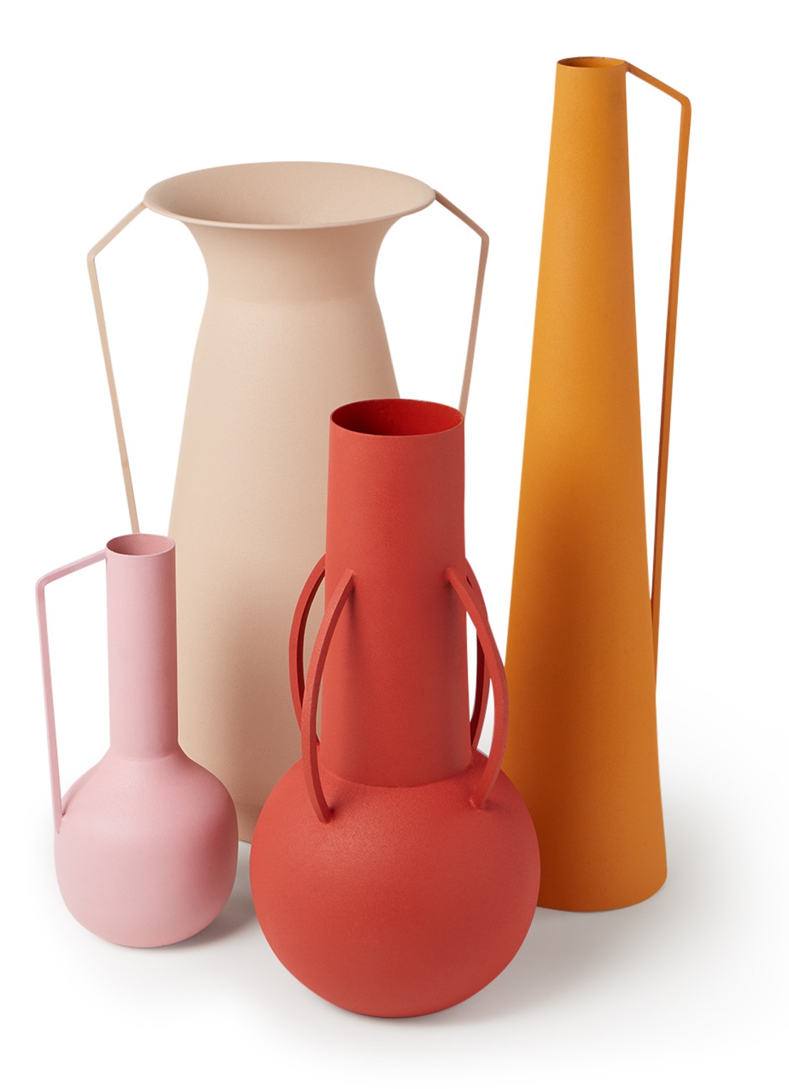 POLSPOTTEN Roman Sunset vaas set van 4 - voorkant orange