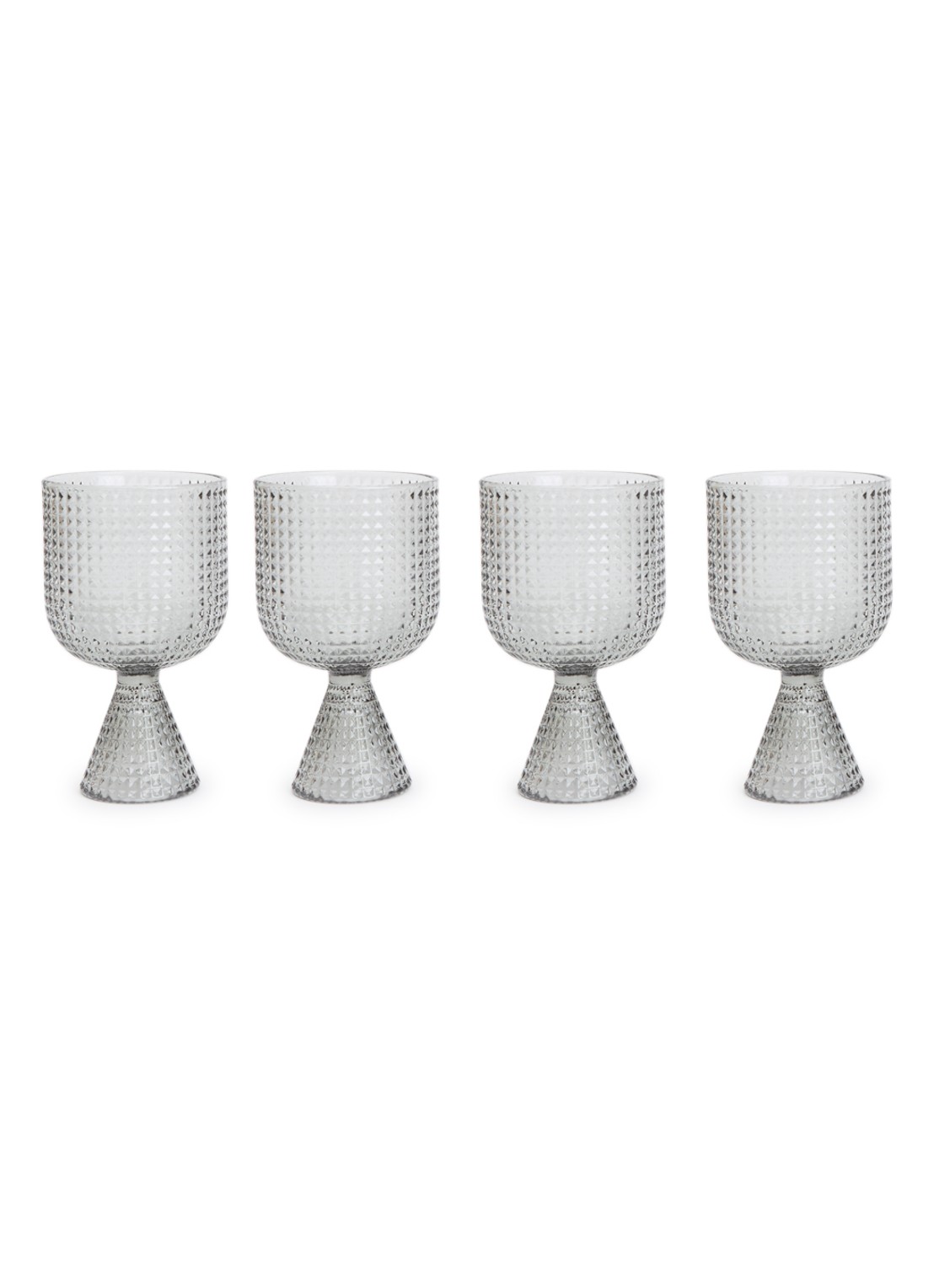 POLSPOTTEN Rooftop wijnglas 39 cl set van 4 - voorkant 2 lichtgrijs