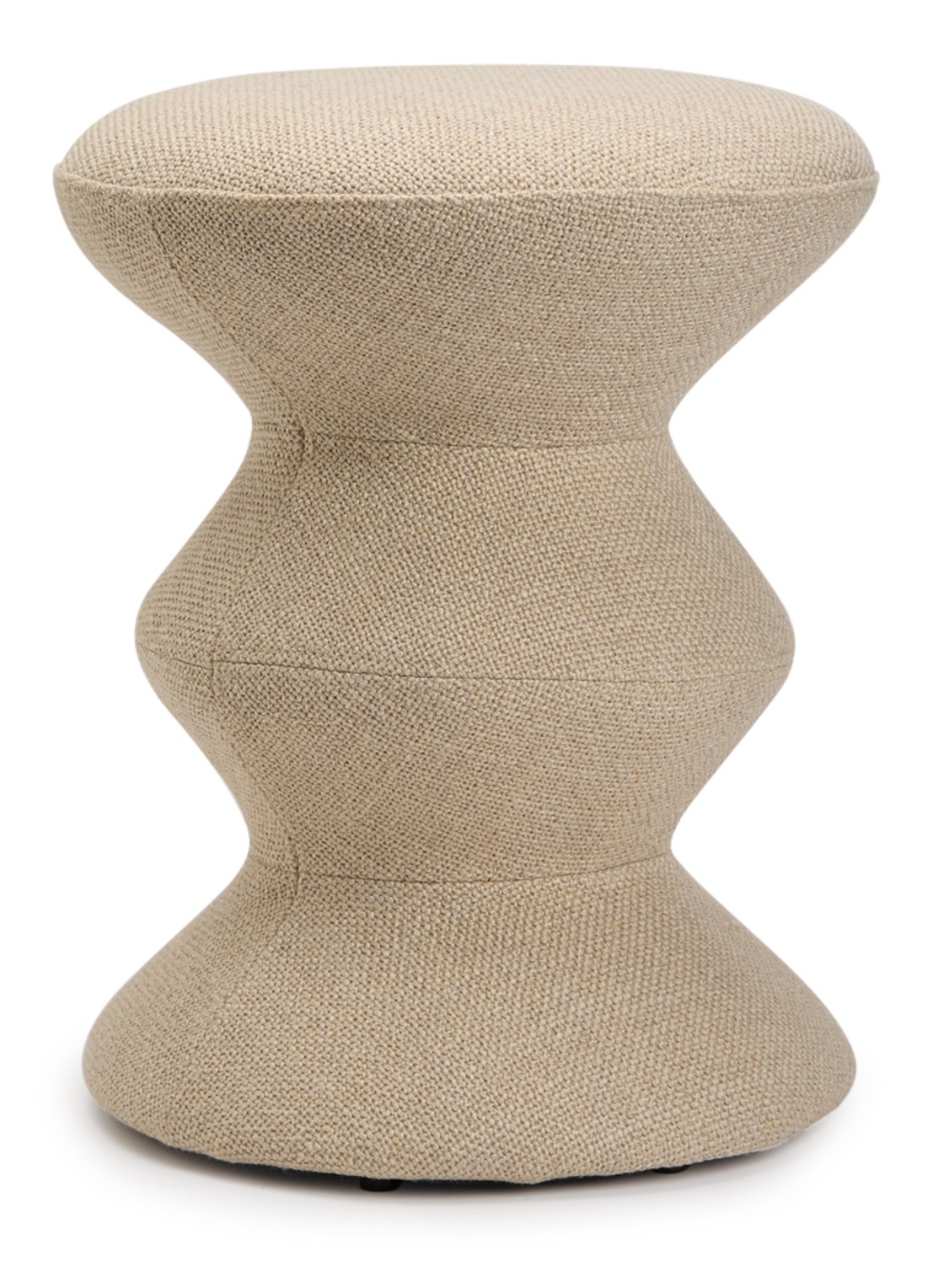 POLSPOTTEN Smooth Zig Zag kruk 47 cm - voorkant beige