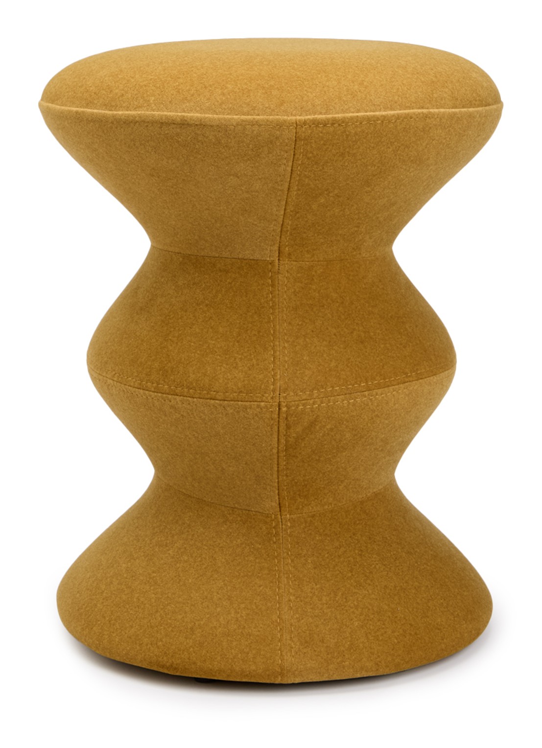 POLSPOTTEN Soft Zig Zag kruk 47 cm - voorkant geel