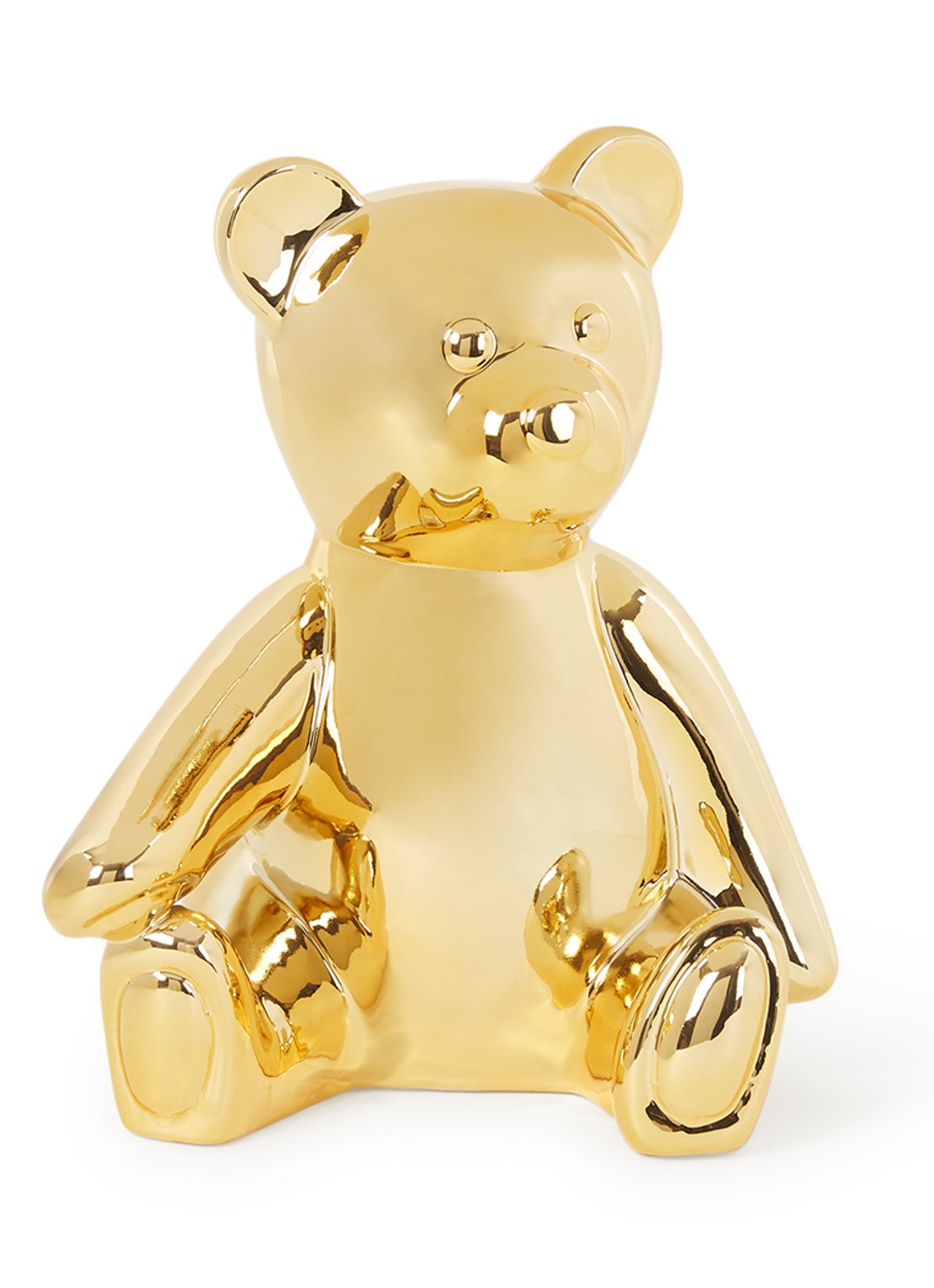 POLSPOTTEN Spaarpot teddy 25 cm  - voorkant goud
