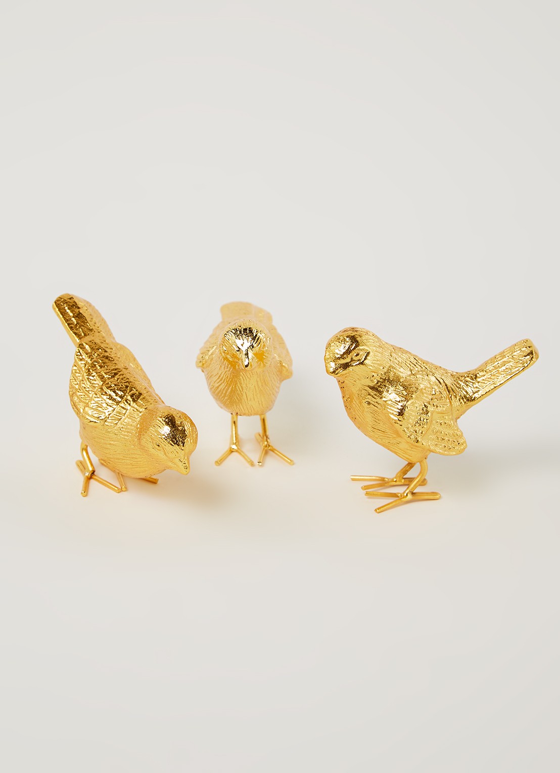POLSPOTTEN Sparrow mus ornament set van 3 - voorkant 2 goud