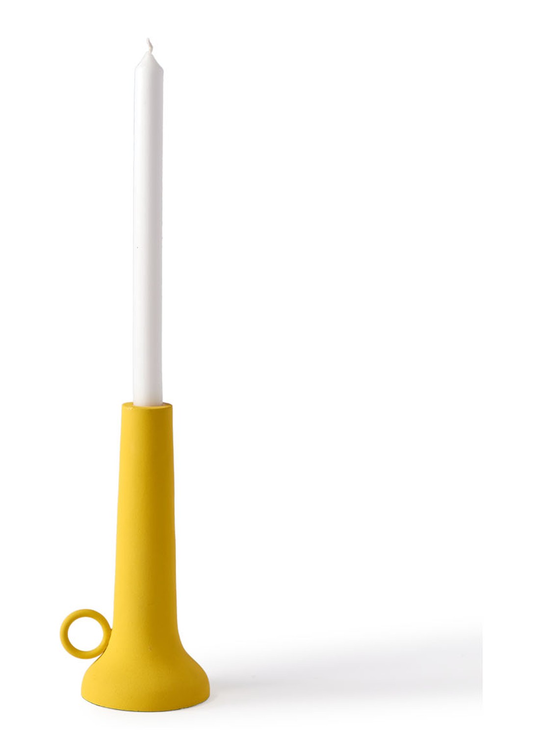 POLSPOTTEN Spartan kandelaar S 22 cm - voorkant 2 geel