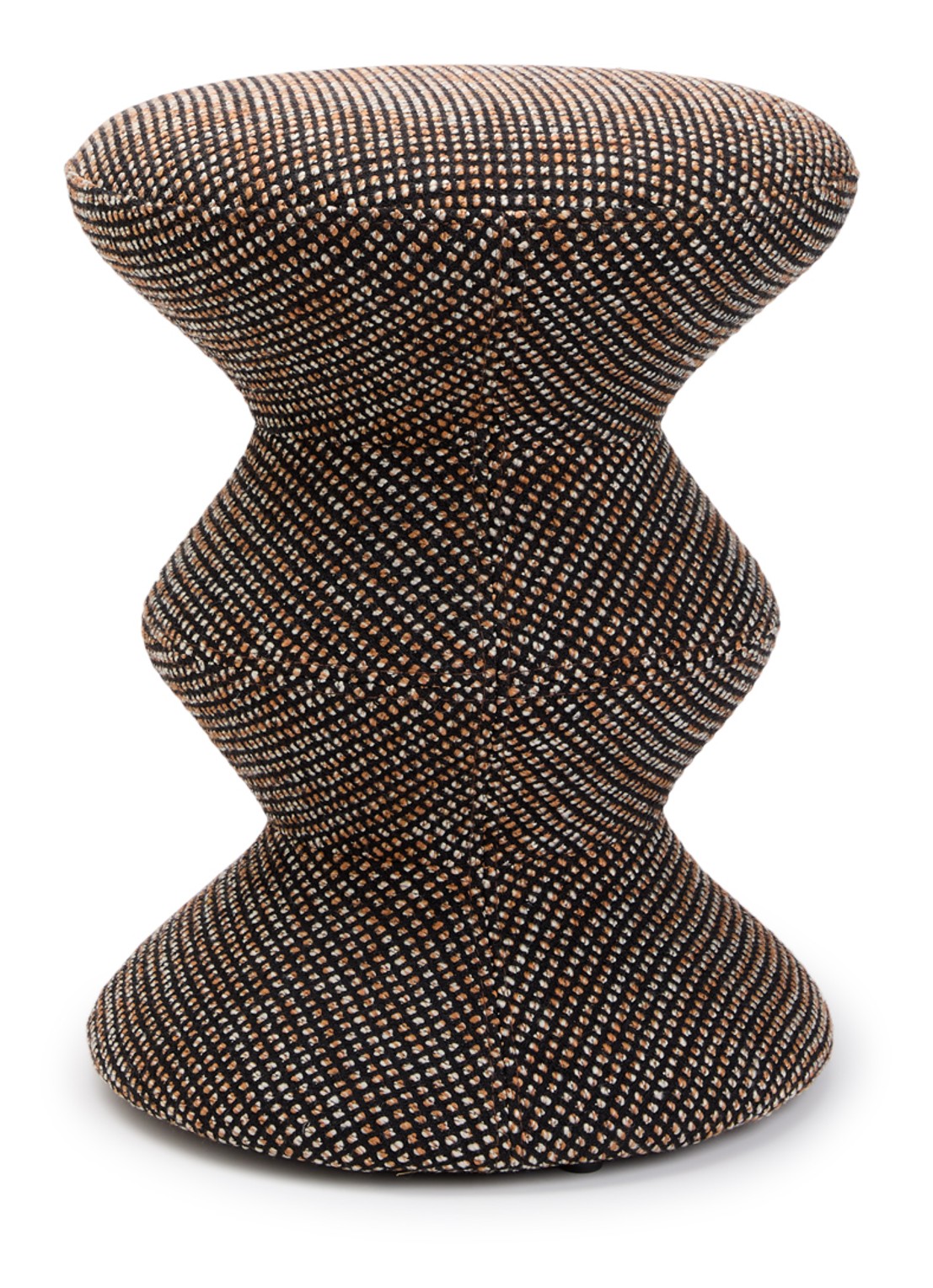 POLSPOTTEN Speckled Soft Zig Zag kruk 47 cm  - voorkant donkerbruin