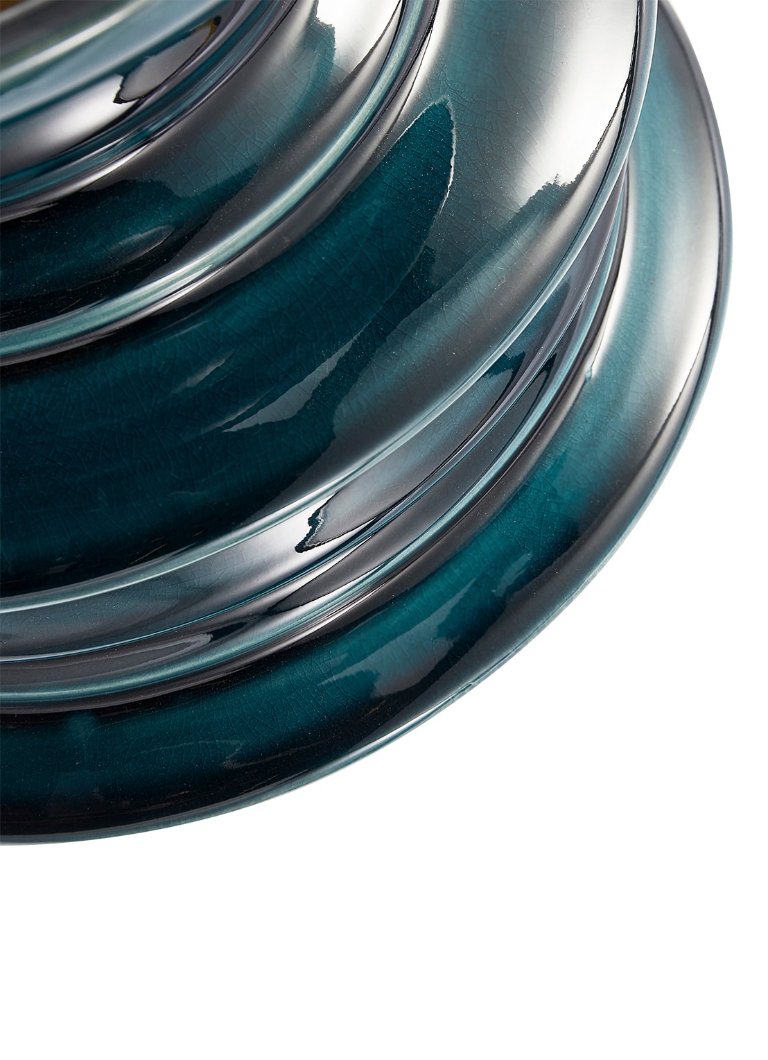 POLSPOTTEN Stacked Plates vaas 23 cm - detail 6 zeegroen