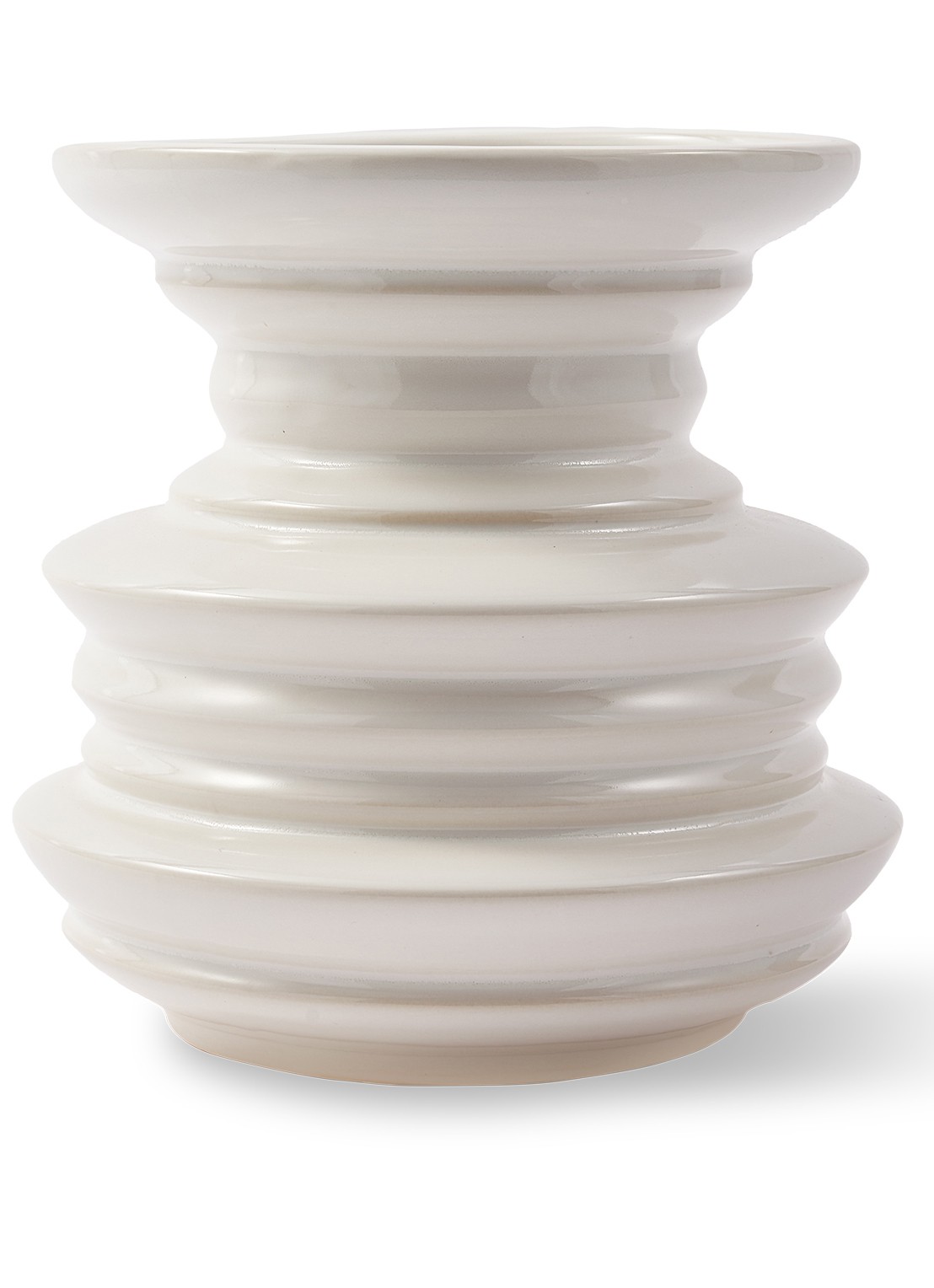 POLSPOTTEN Stacked Plates vaas 23 cm - voorkant gebroken wit