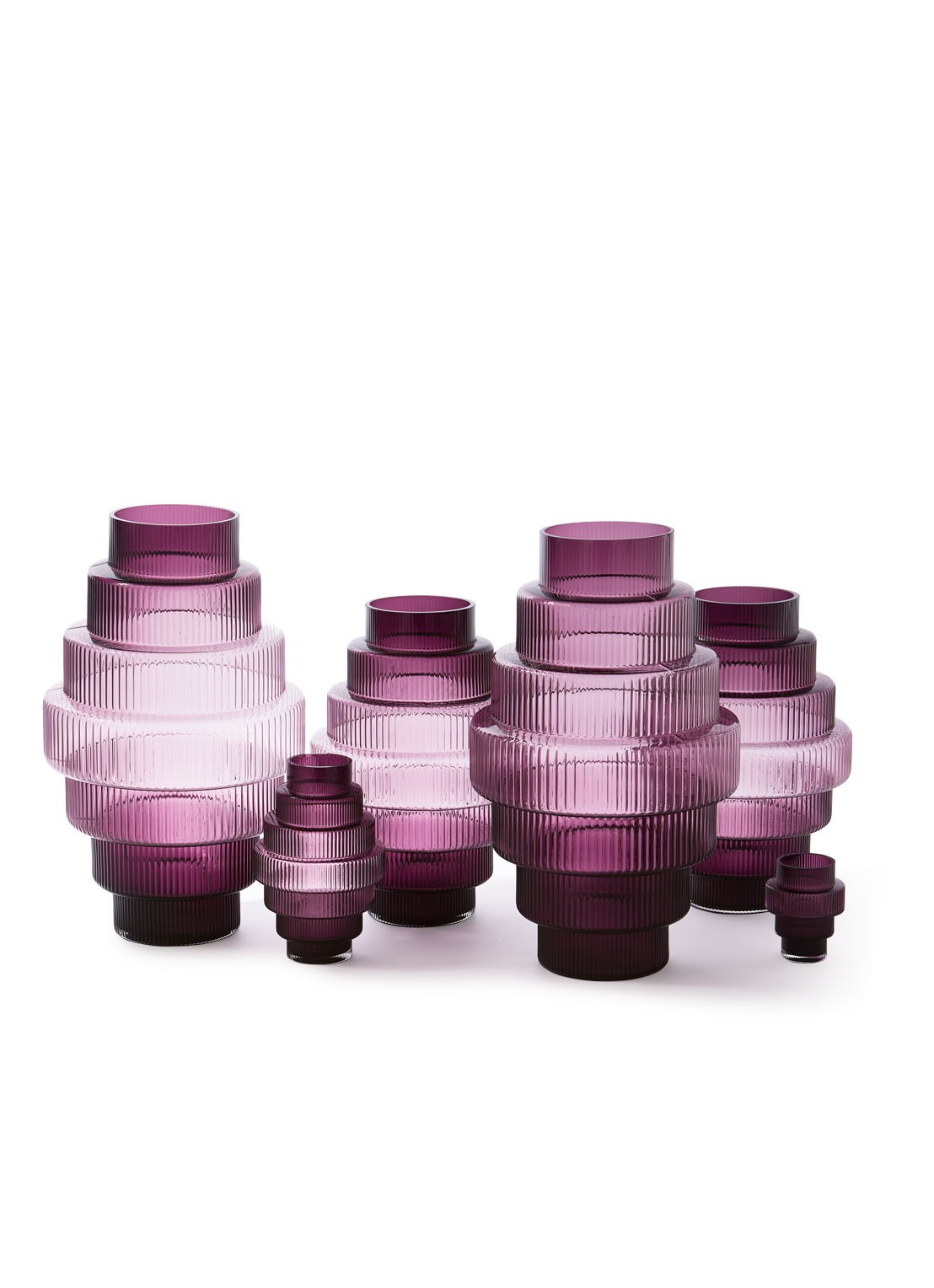 POLSPOTTEN Steps vaas 50 cm - detail 5 paars