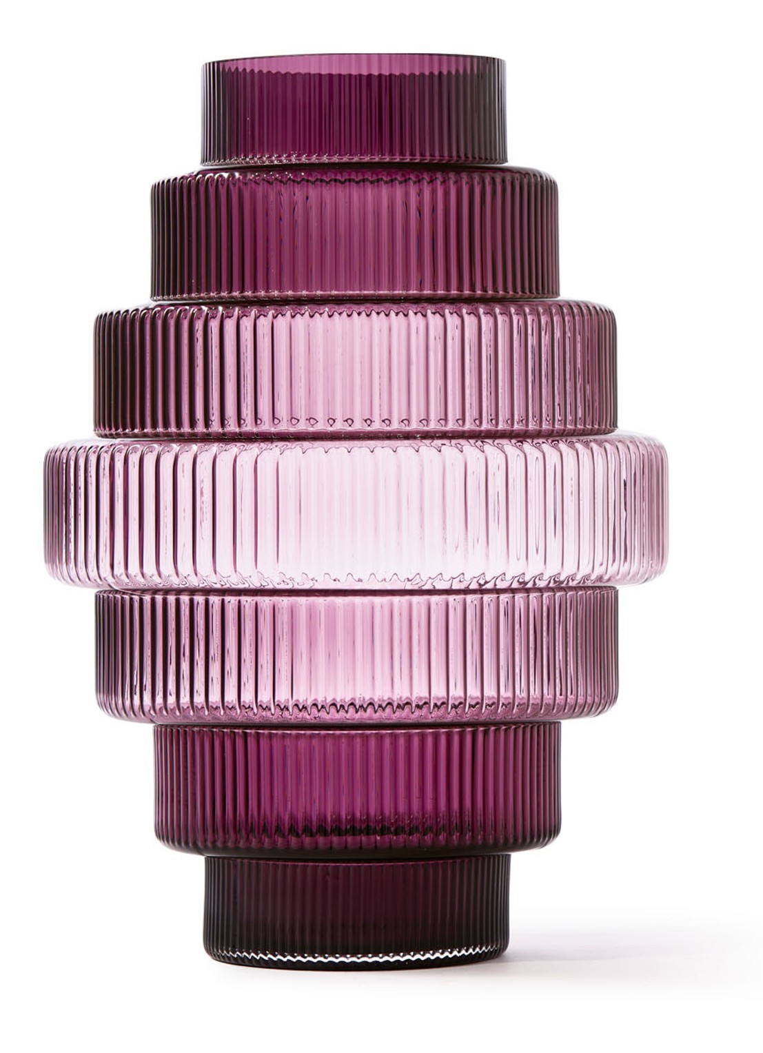 POLSPOTTEN Steps vaas 50 cm - voorkant paars