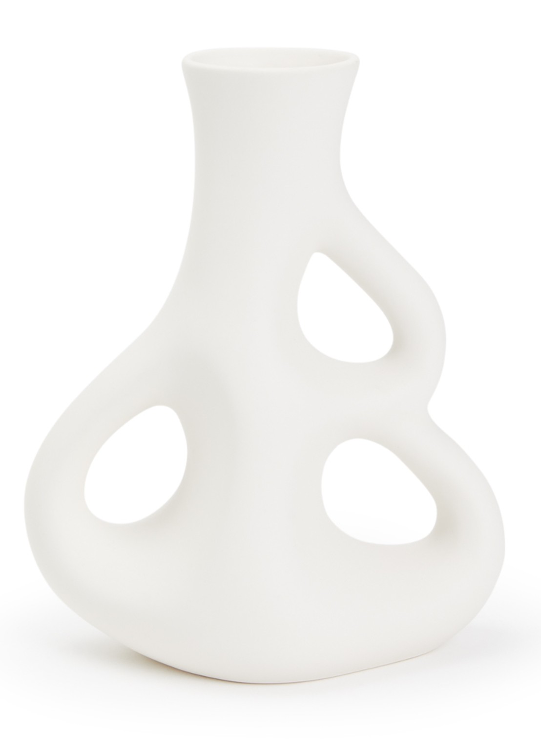 POLSPOTTEN Three Ears Small vaas 21 cm - voorkant wit