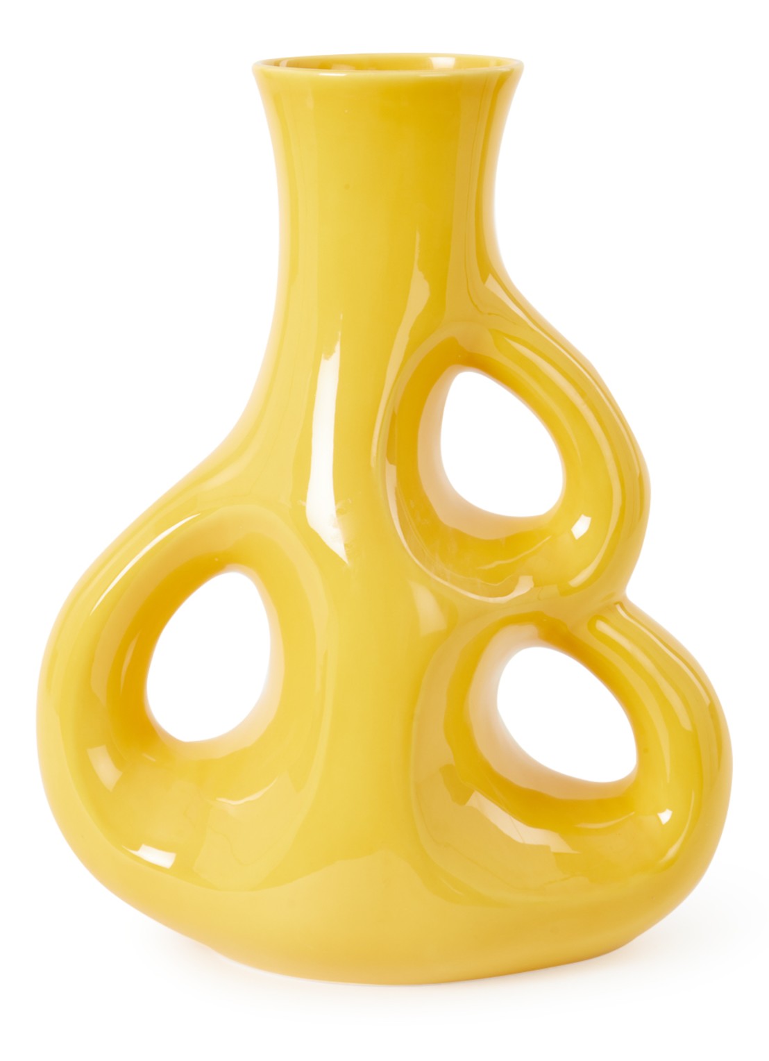 POLSPOTTEN Three Ears vaas 50,5 cm - voorkant geel