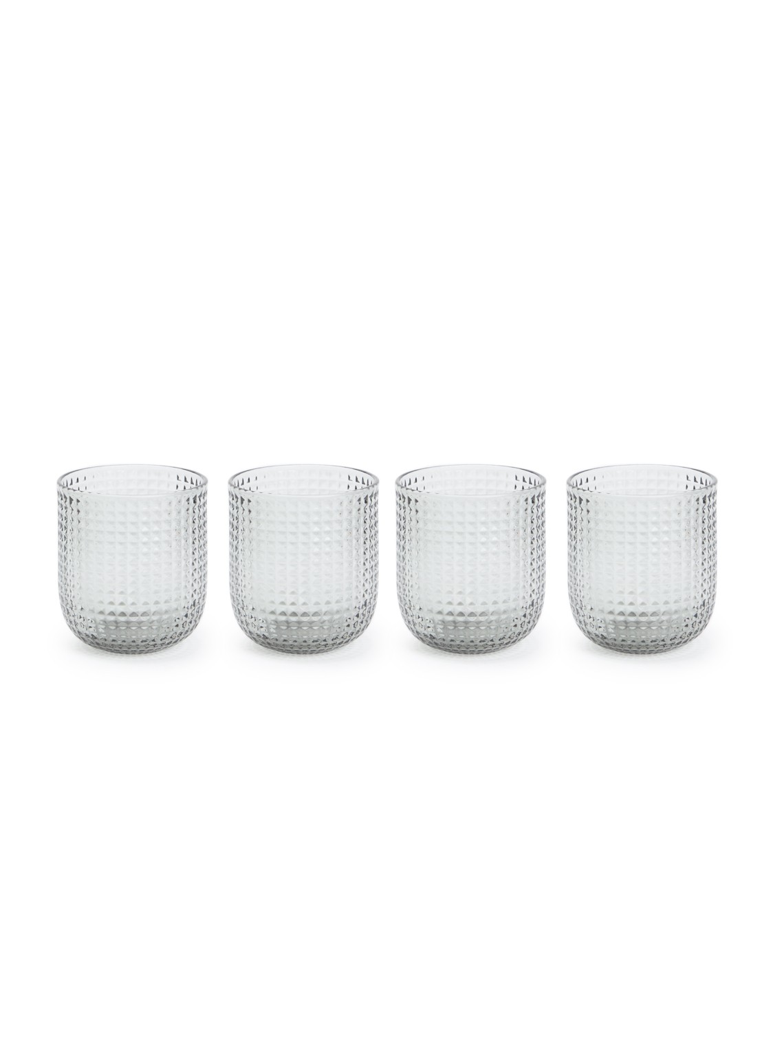 POLSPOTTEN Tumblers Rooftop drinkglas 30 cl set van 4 - voorkant lichtgrijs