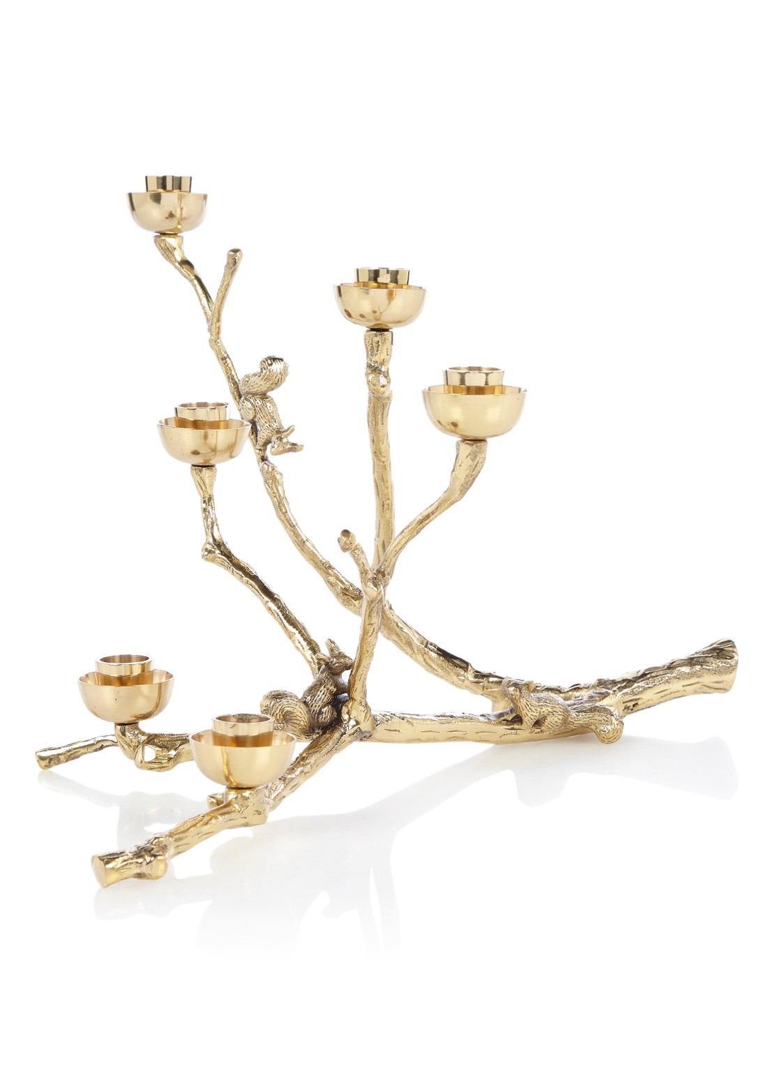 POLSPOTTEN Twiggy with Squirrels kandelaar 24 cm - voorkant goud
