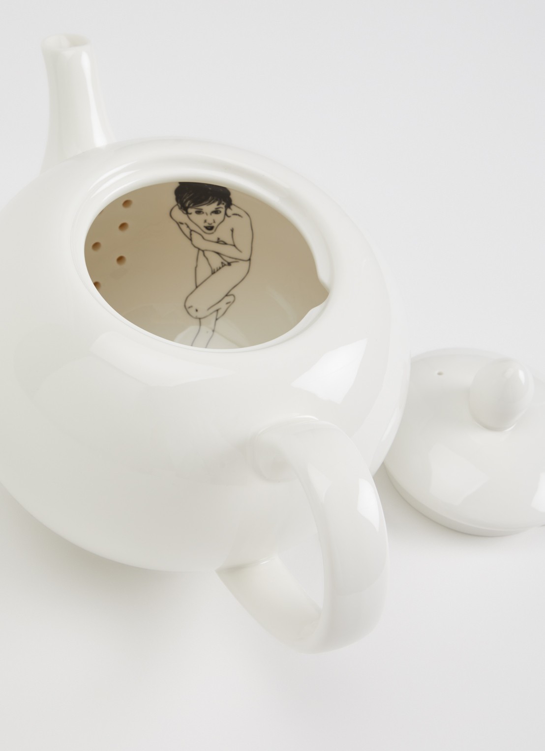 POLSPOTTEN Undressed theepot 1,1 liter - voorkant 2 wit