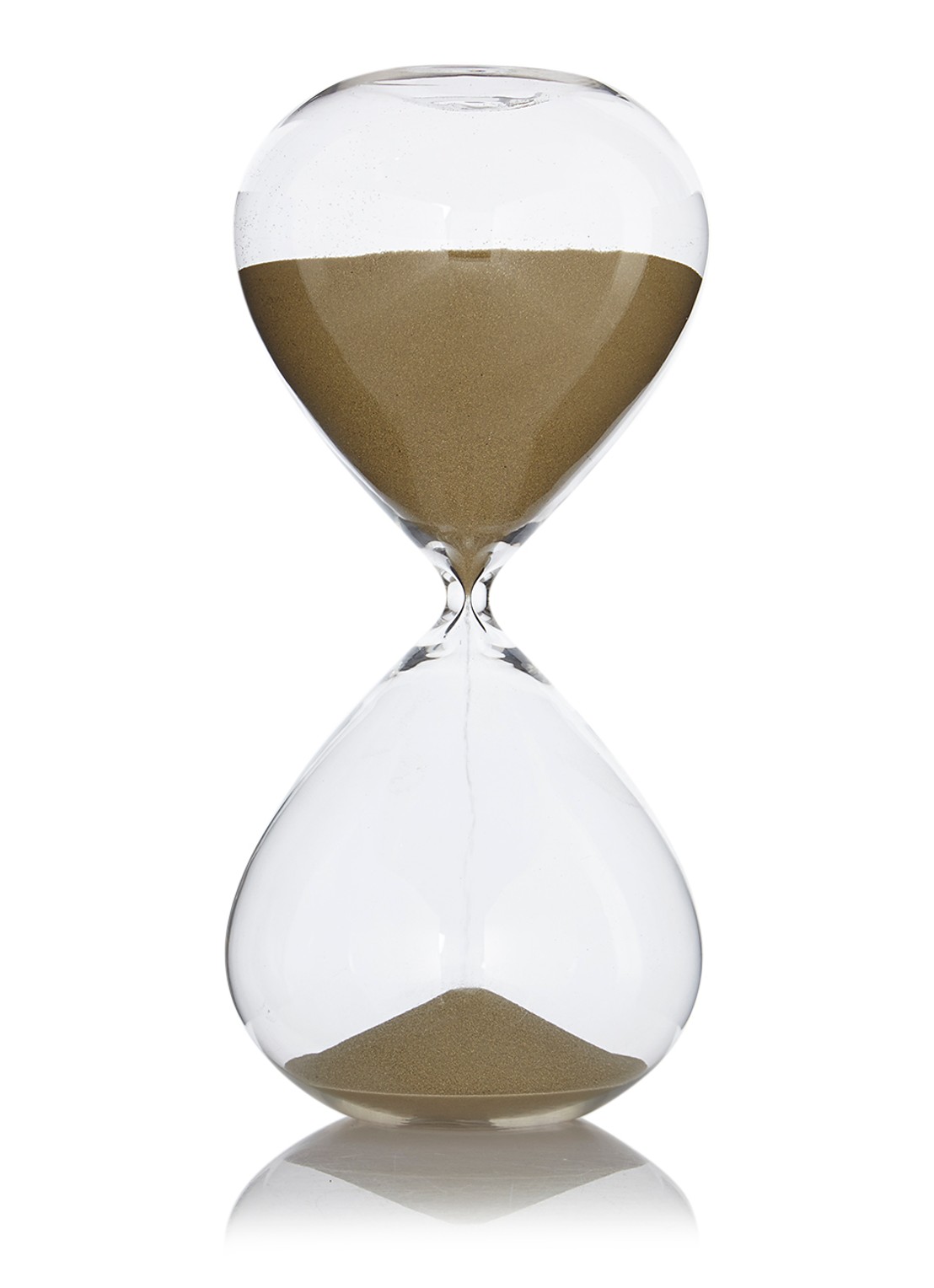 POLSPOTTEN Zandloper met goudkleurig zand 30 cm - voorkant goud