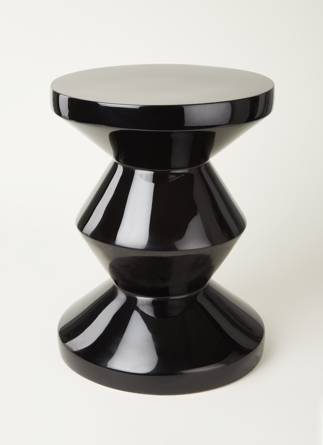 POLSPOTTEN Zig Zag kruk 35,5 cm - voorkant 2 zwart