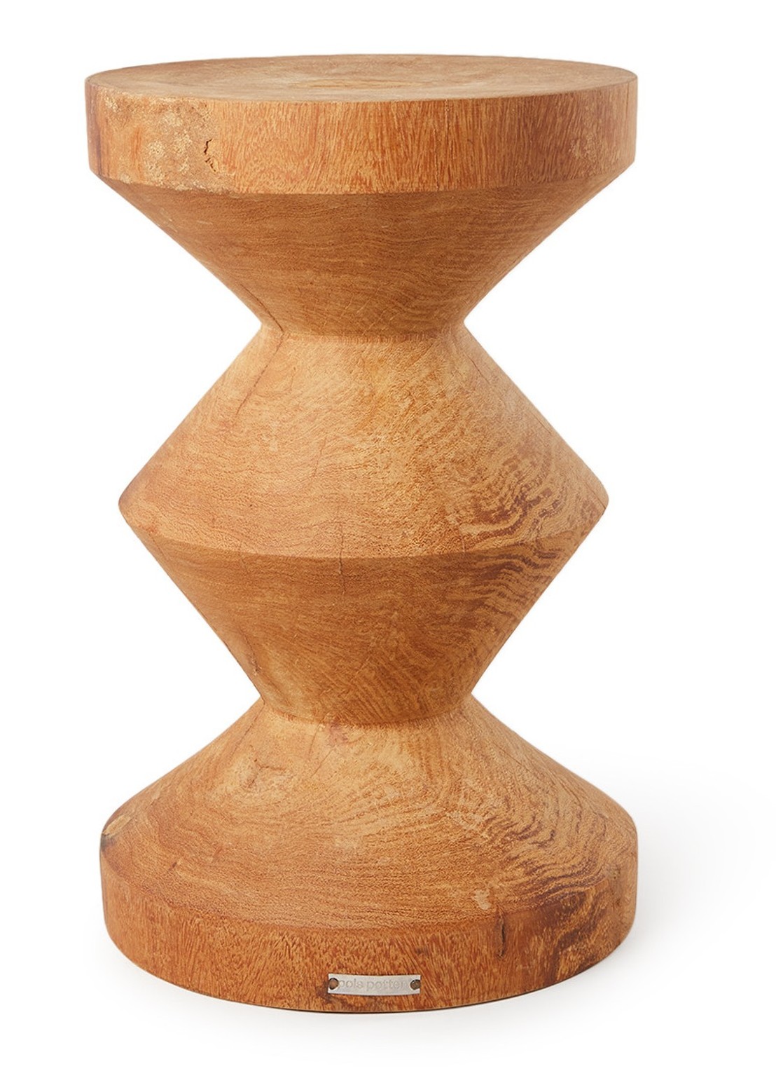 POLSPOTTEN Zig Zag kruk 45 cm - voorkant bruin