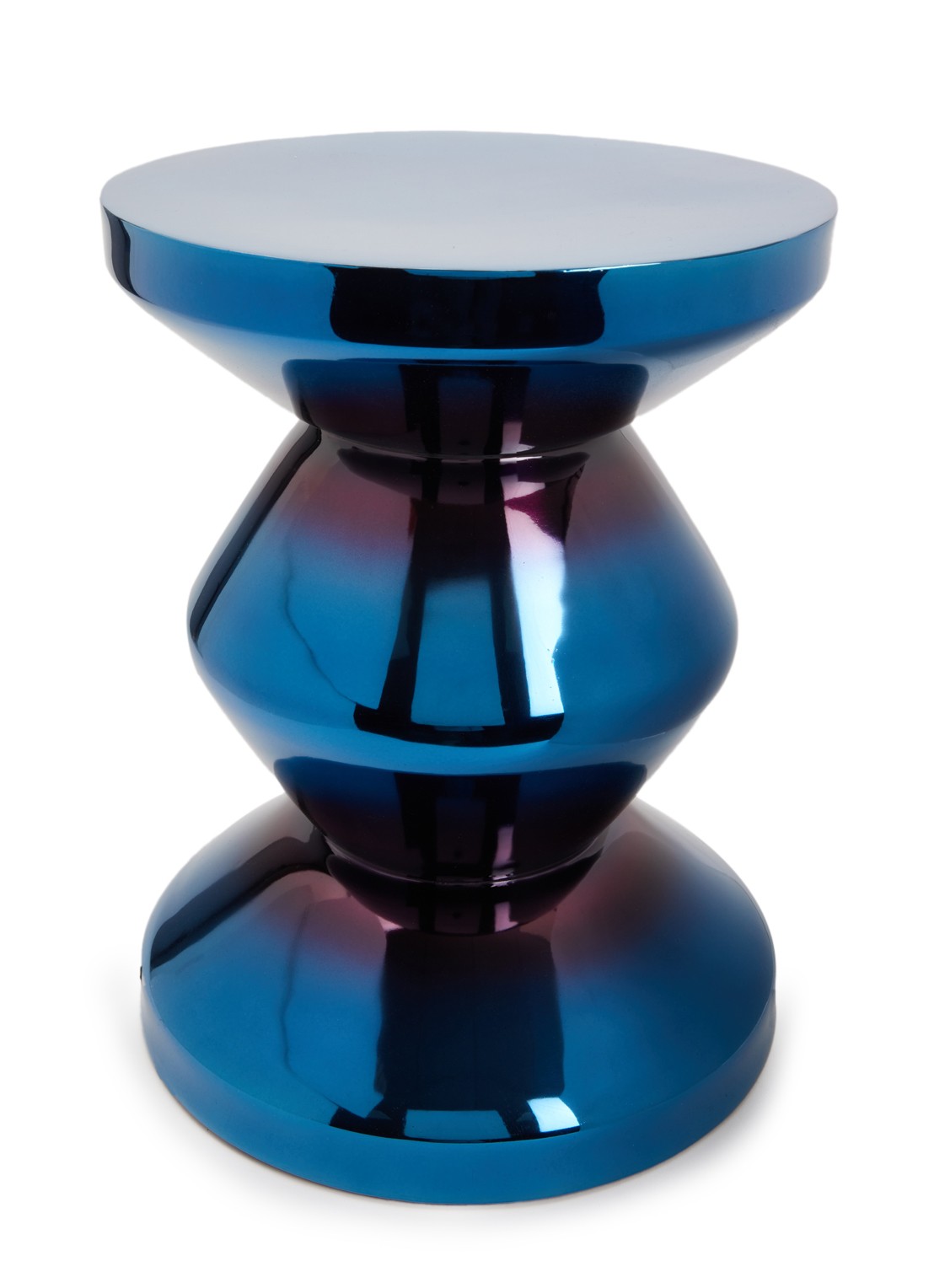 POLSPOTTEN Zig Zag kruk 46 cm - voorkant blauw