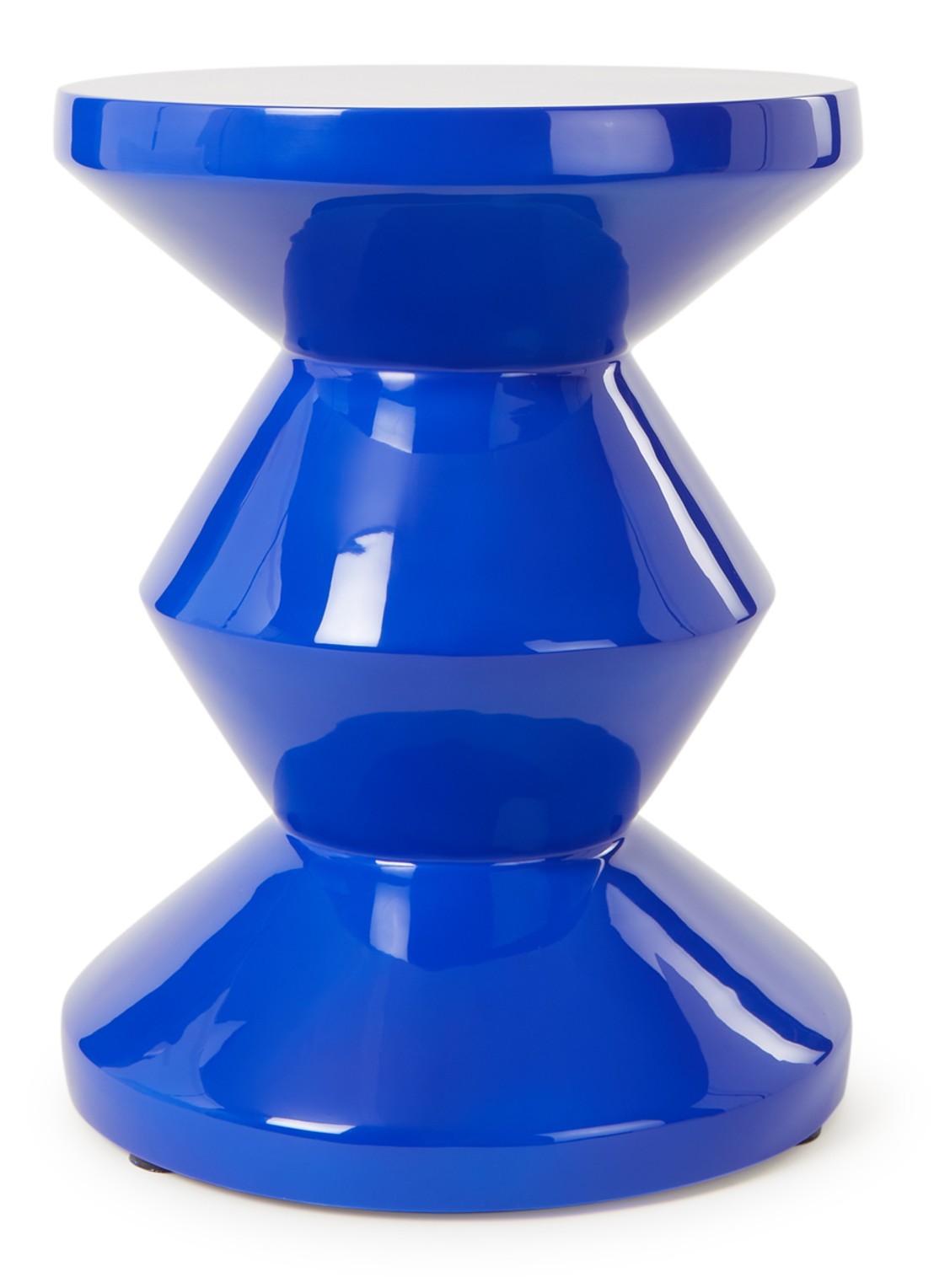 POLSPOTTEN Zig Zag kruk 46 cm - voorkant 5 kobaltblauw