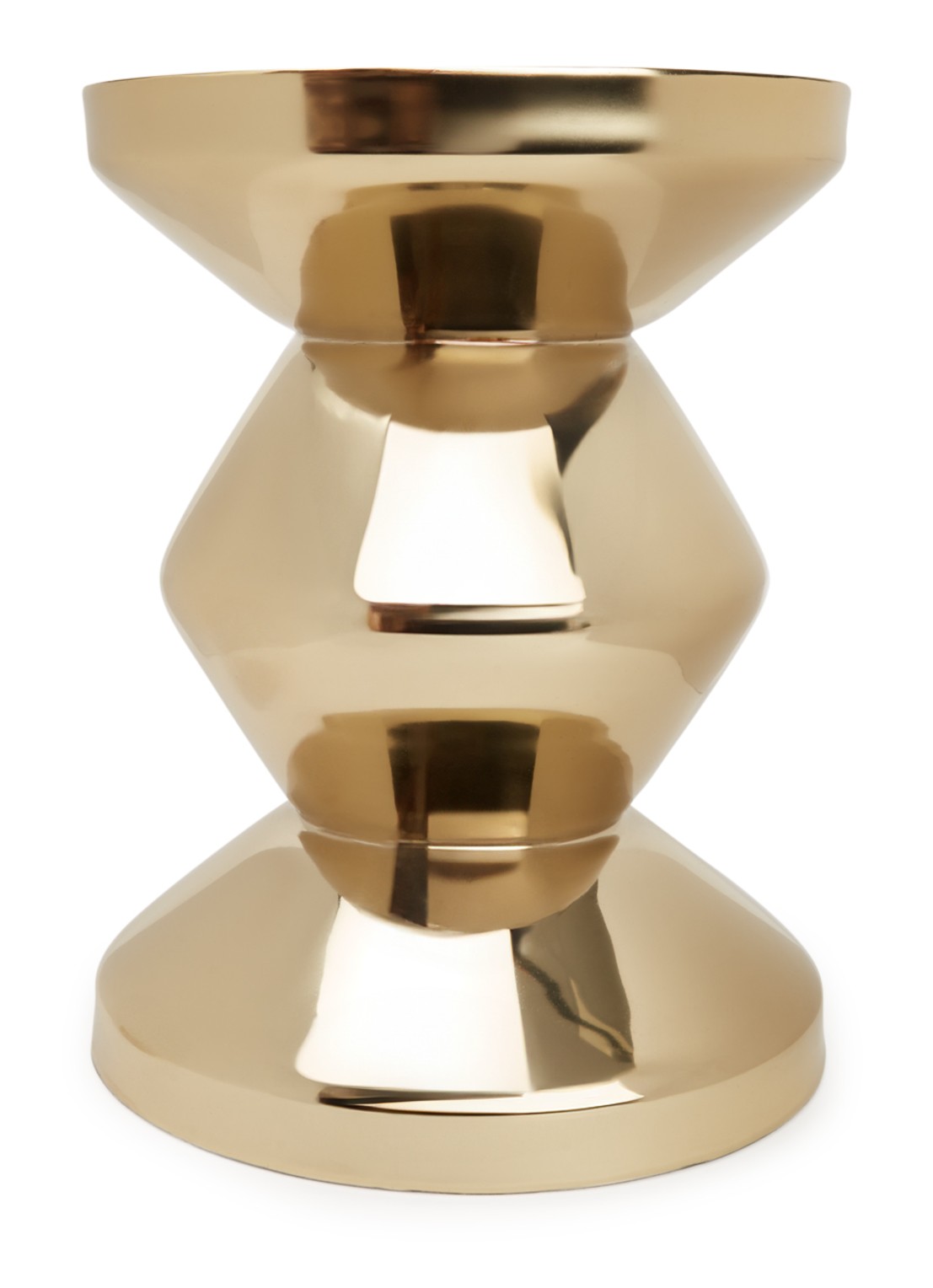 POLSPOTTEN Zig Zag kruk 46 cm - voorkant goud