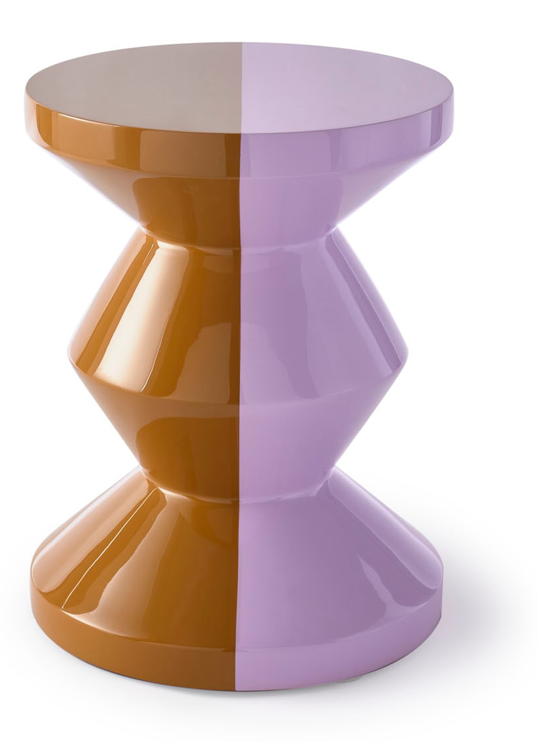 POLSPOTTEN Zig Zag kruk 46 cm - voorkant 3 lila