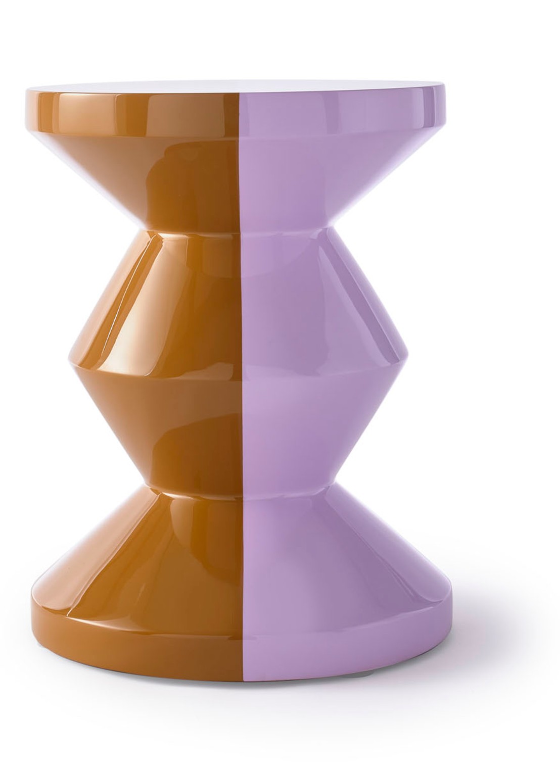 POLSPOTTEN Zig Zag kruk 46 cm - voorkant 4 lila