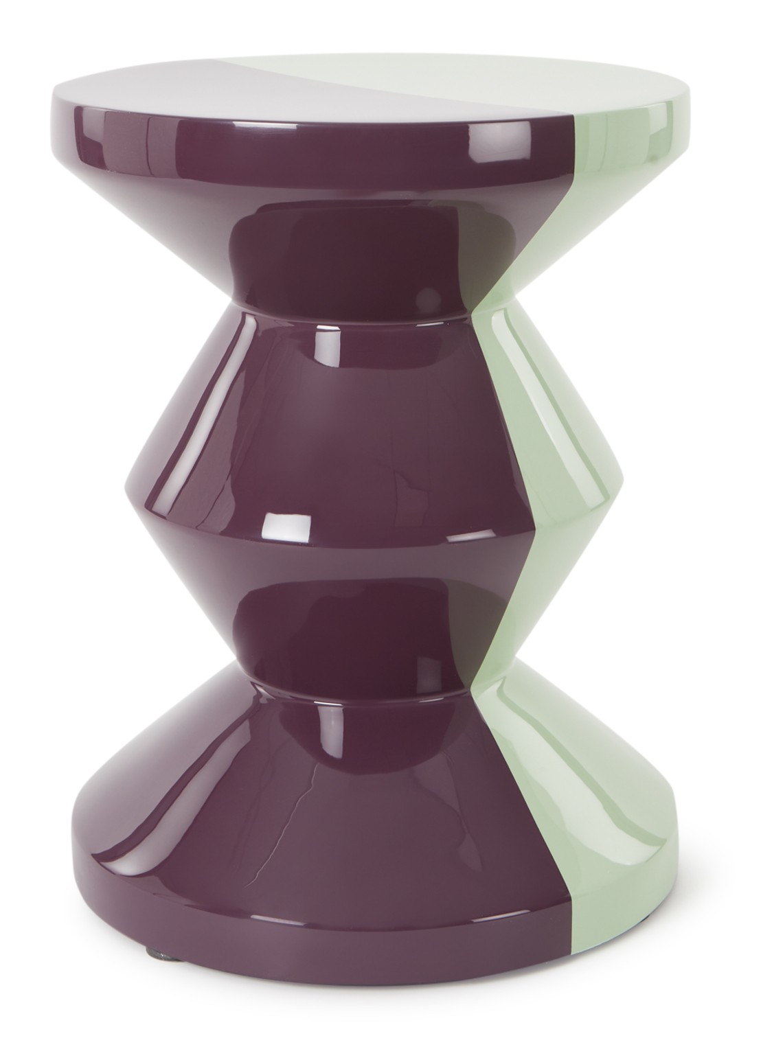 POLSPOTTEN Zig Zag kruk 46 cm - voorkant multicolor