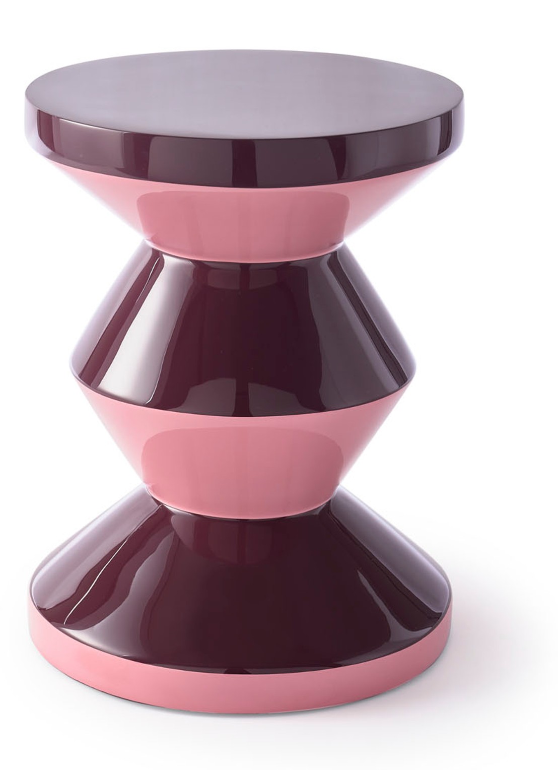 POLSPOTTEN Zig Zag kruk 46 cm - voorkant roze