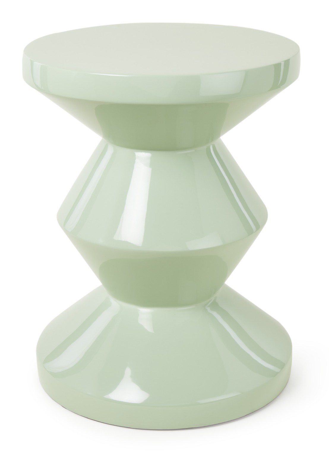 POLSPOTTEN Zig Zag kruk 46 cm - voorkant lichtgroen