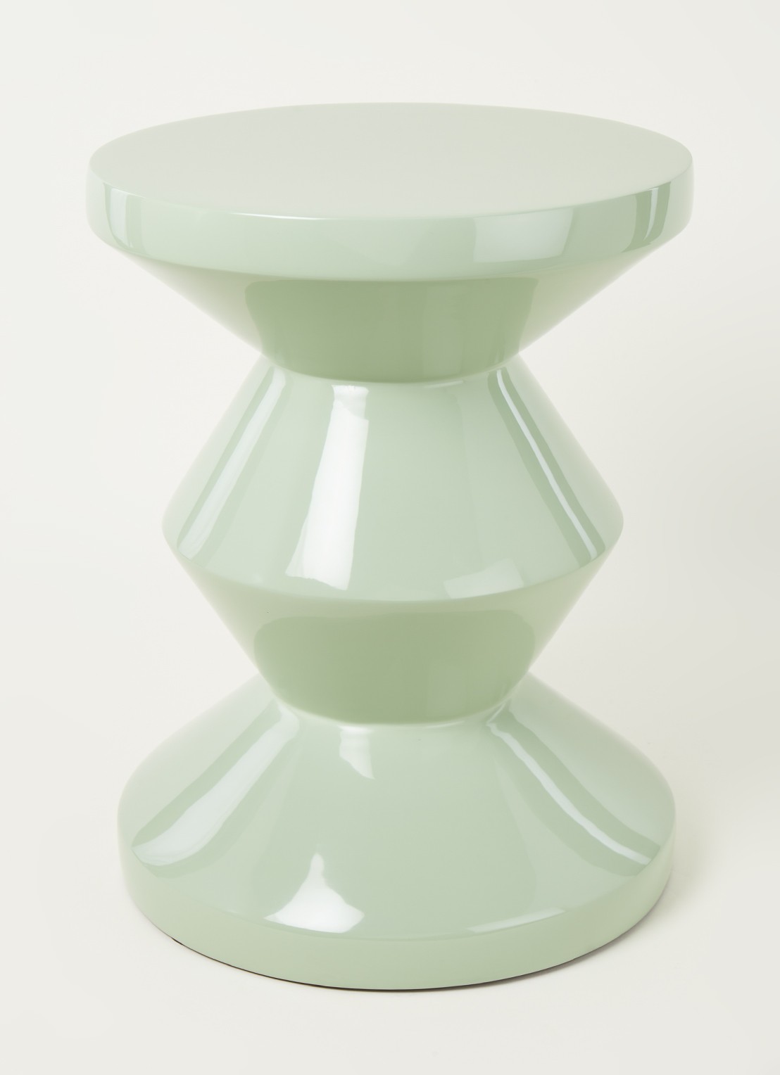 POLSPOTTEN Zig Zag kruk 46 cm - voorkant 2 lichtgroen