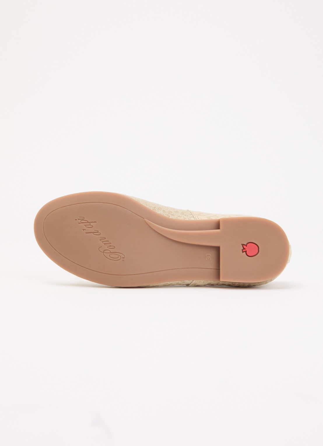 Pom d'Api Dory ballerina van leer met panterprint - detail 3 goud