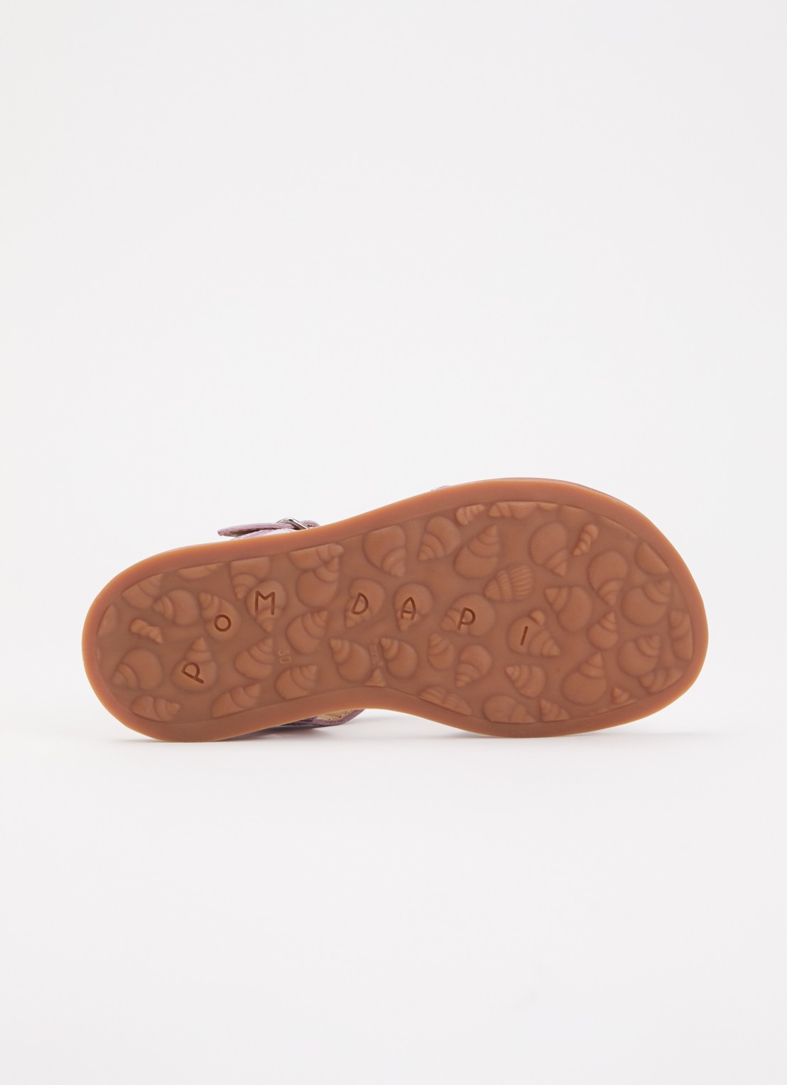 Pom d'Api Plagette sandaal van leer met lakfinish en applicatie  - detail lila
