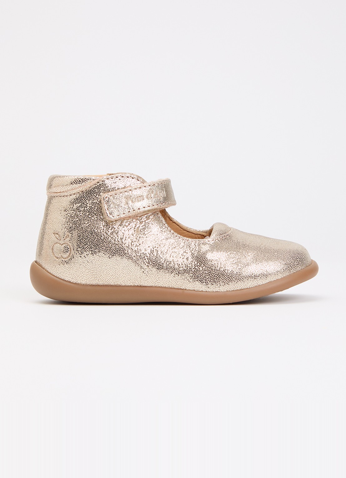 Pom d'Api Stand Up Mary instappers van leer met metallic finish - voorkant 3 goud