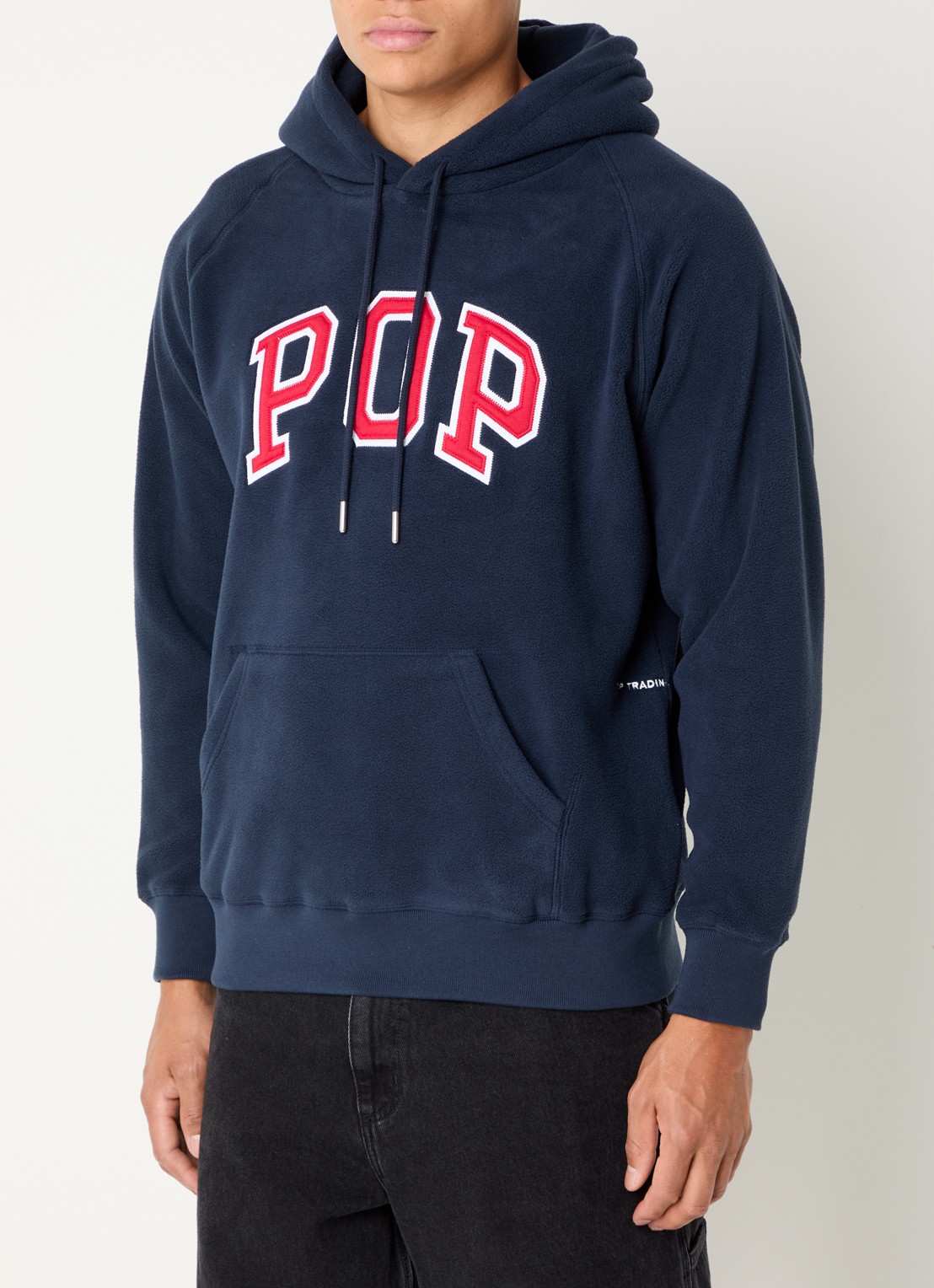 Pop Trading Company Arch hoodie met logoborduring - detail 2 donkerblauw