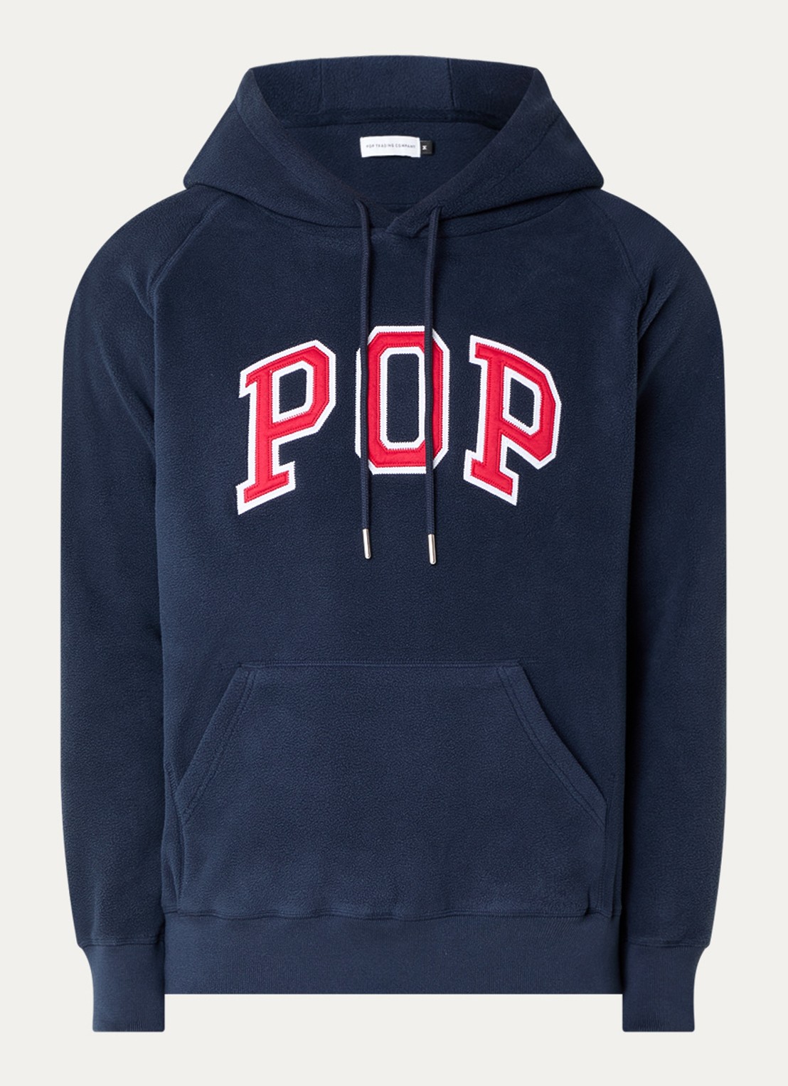 Pop Trading Company Arch hoodie met logoborduring - voorkant 4 donkerblauw