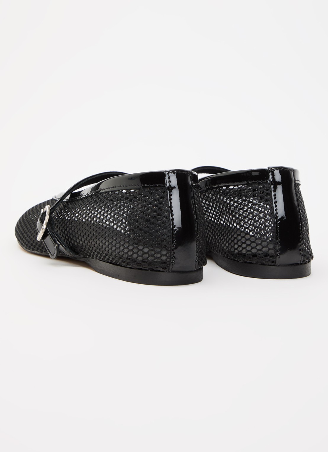 Posa Ballerina met leren details - achterkant 5 zwart