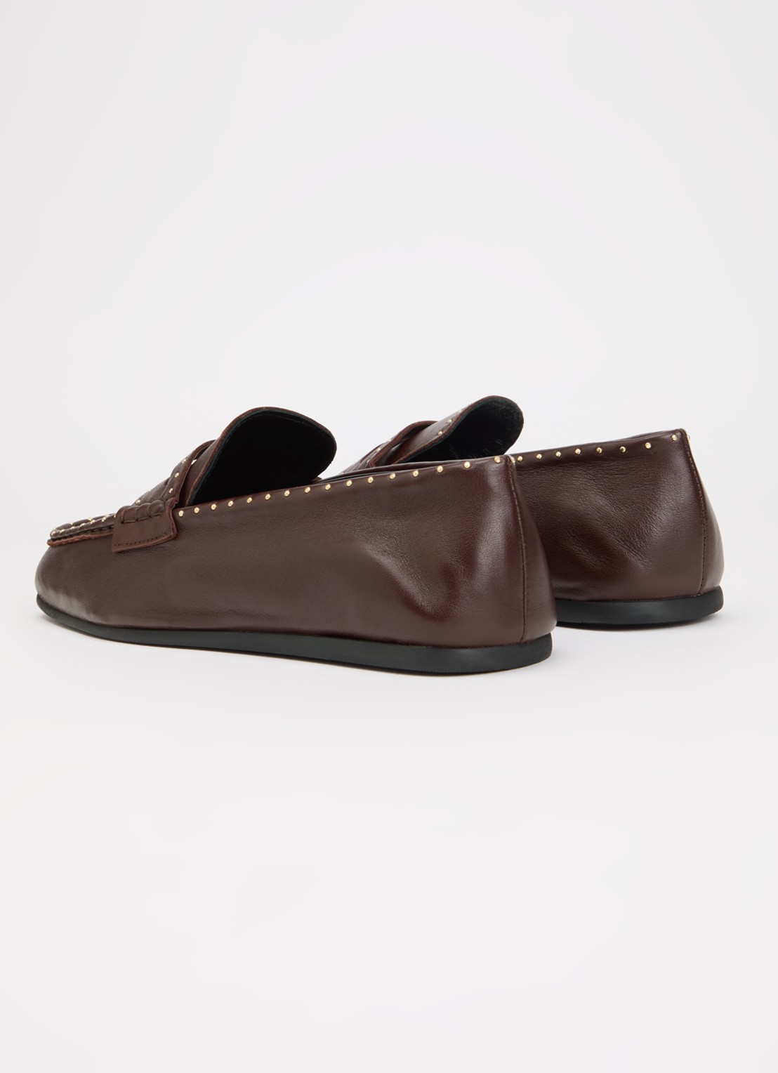 Posa Bardot loafer van leer met studs - achterkant 4 bordeauxrood