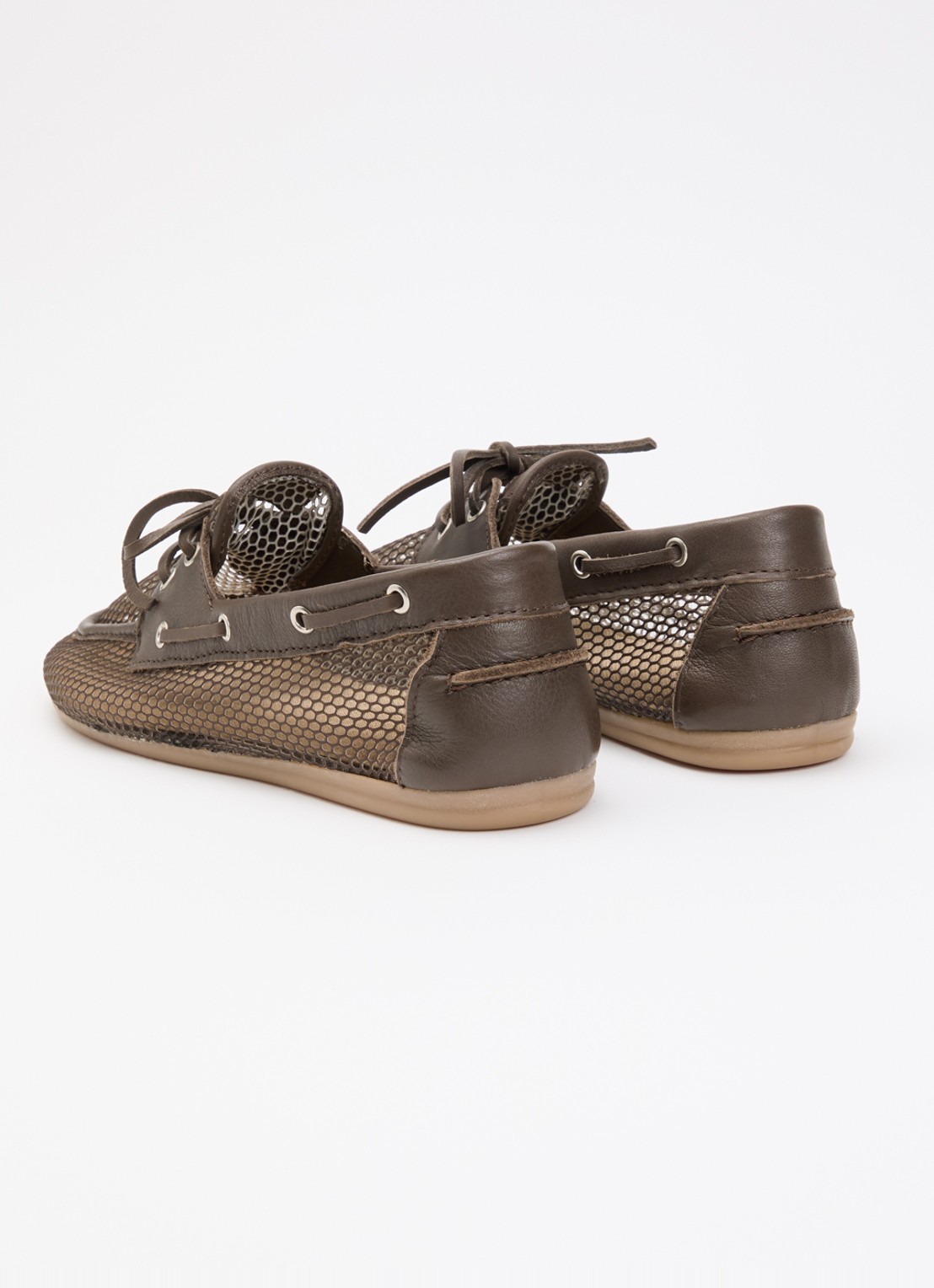 Posa Bootschoen met leren details - achterkant 5 donkerbruin