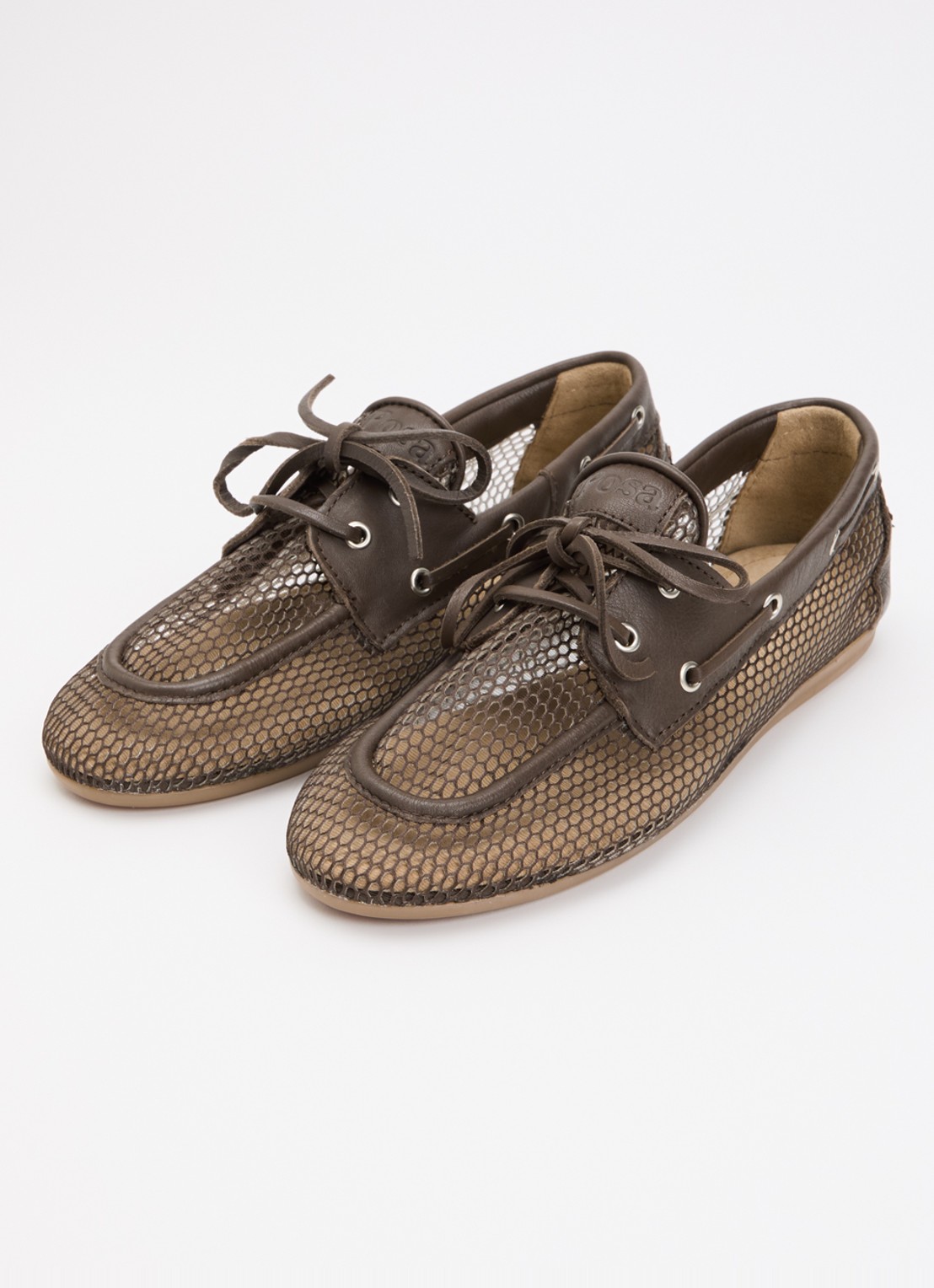 Posa Bootschoen met leren details - detail 2 donkerbruin