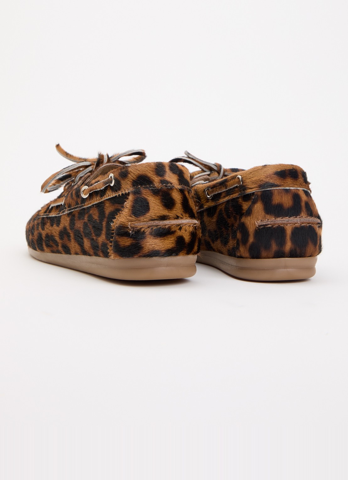 Posa Bootschoen met panterprint - achterkant 2 camel