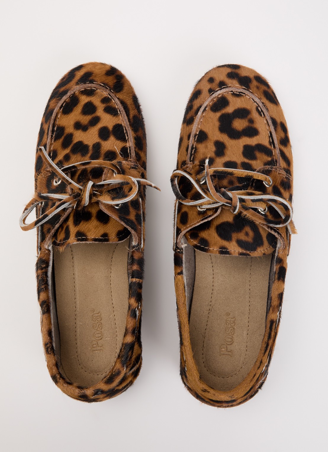 Posa Bootschoen met panterprint - detail 4 camel