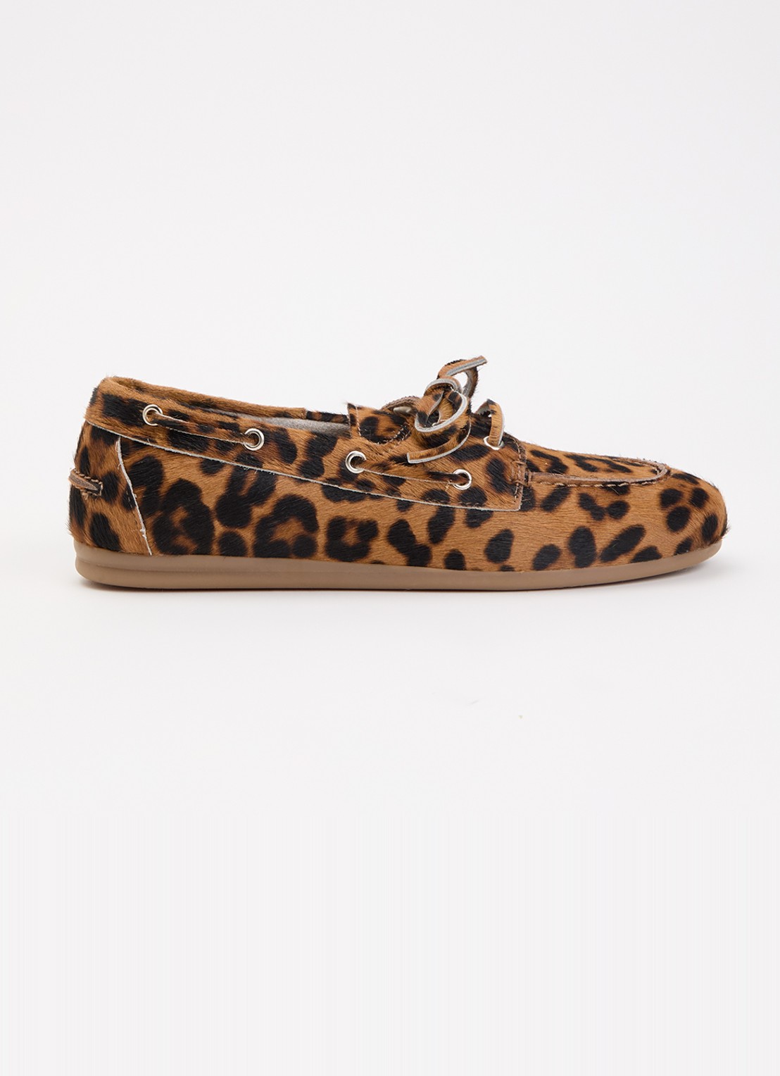 Posa Bootschoen met panterprint - voorkant camel