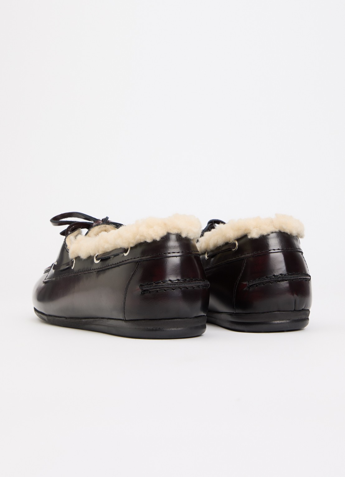 Posa Bootschoen van leer - achterkant 2 bordeauxrood