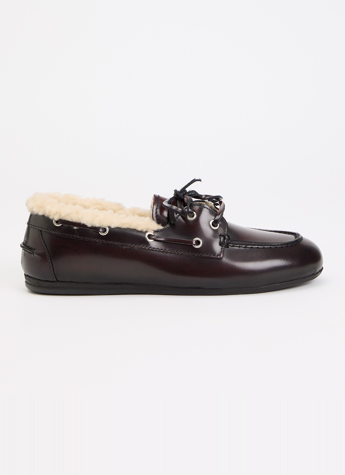 Posa Bootschoen van leer - voorkant bordeauxrood
