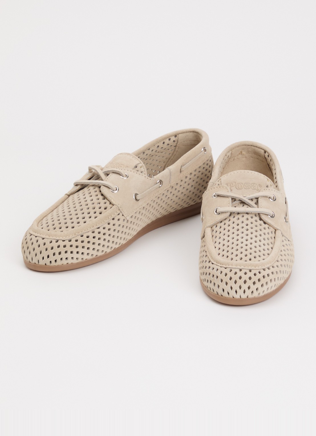 Posa Bootschoen van suède - detail 2 beige